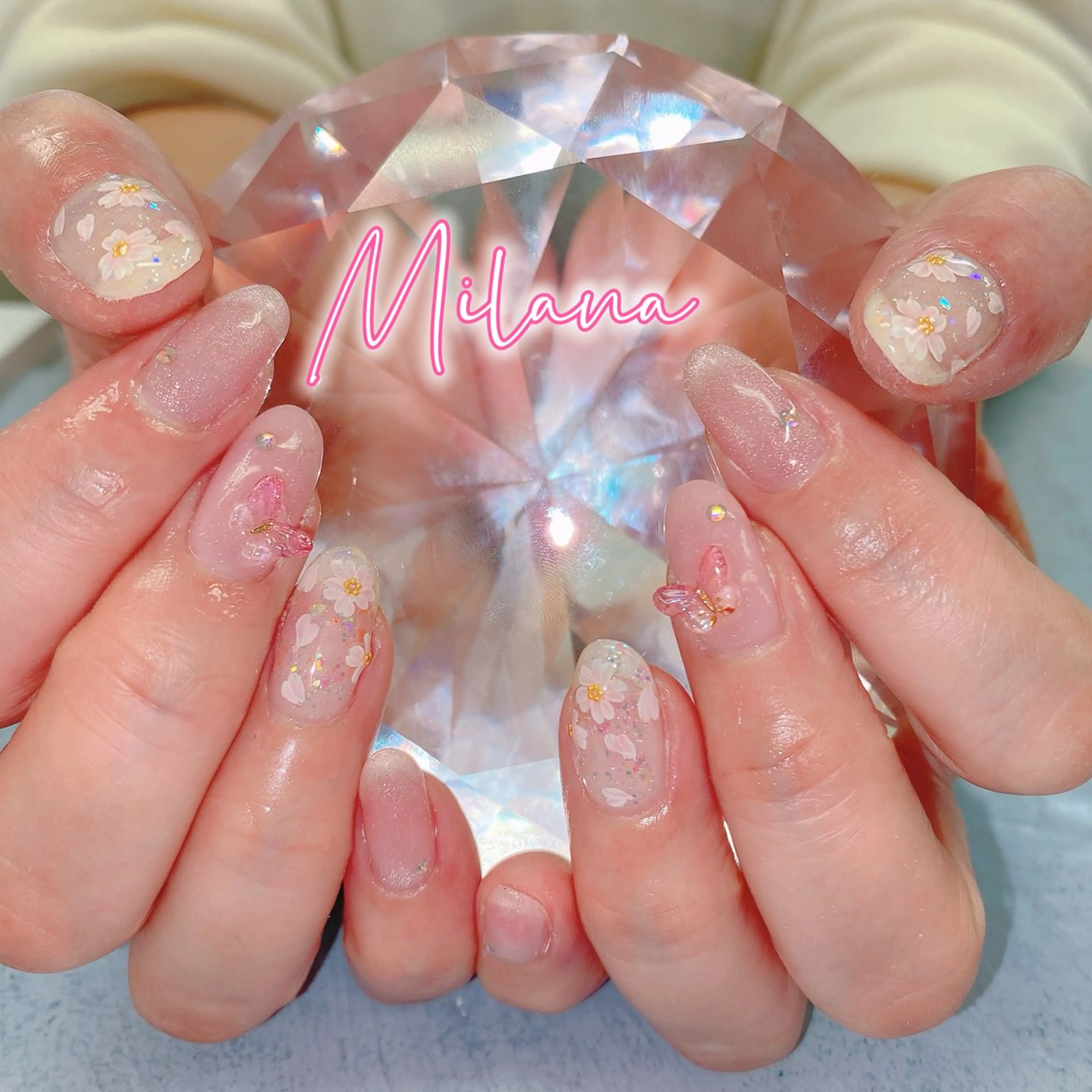 ネイル 桜ネイル 春ネイル ハンドネイル Milana （研修生メニュー）のネイルデザイン