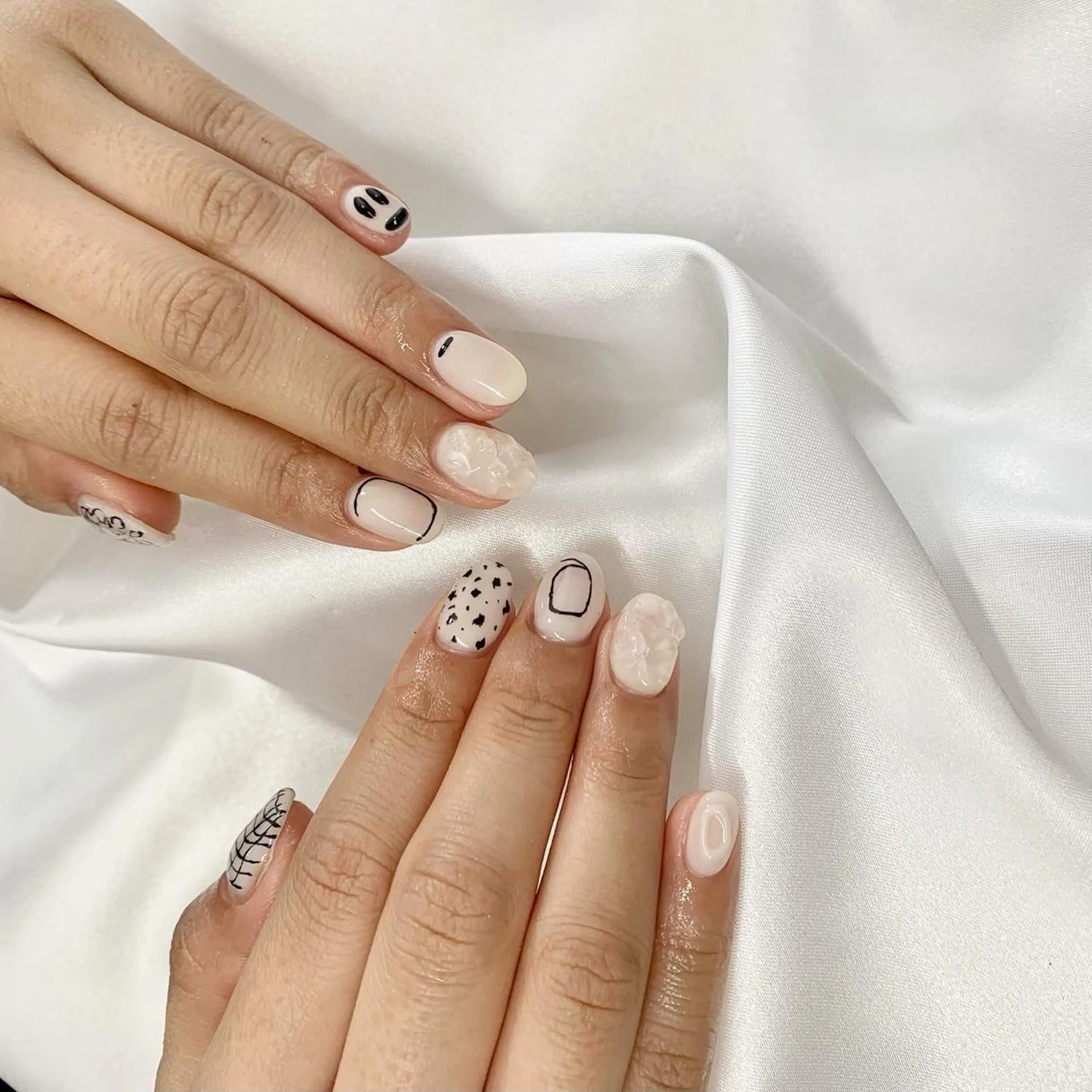 ネイル アートネイル 持ち込み ニュアンスネイル 春ネイル pu muのネイルデザイン