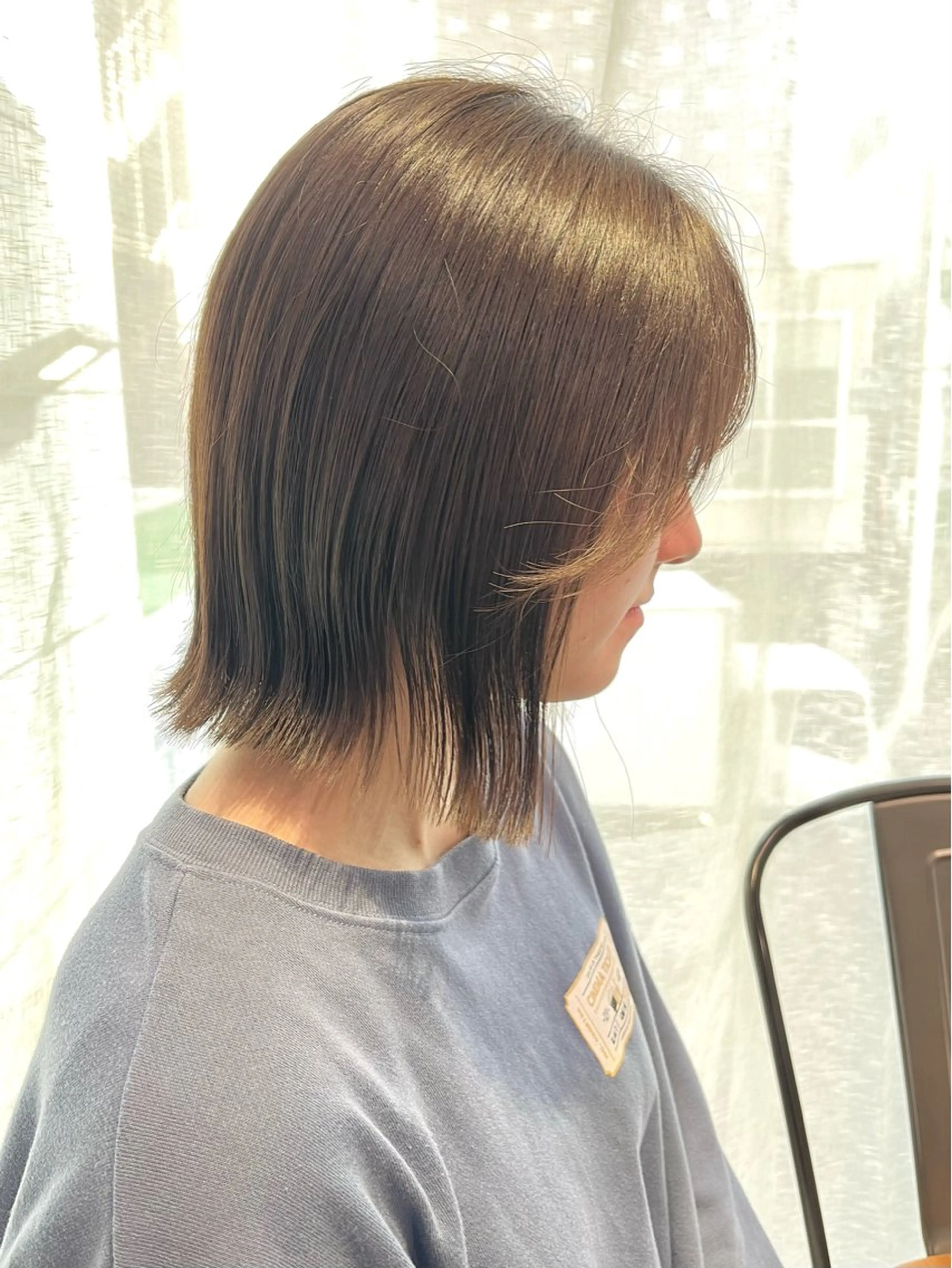 ミディアム 切りっぱなしボブ ボブ 顔周りカット 髪質改善 カット トリートメント カットパーマ 🌀あさみのヘアスタイル