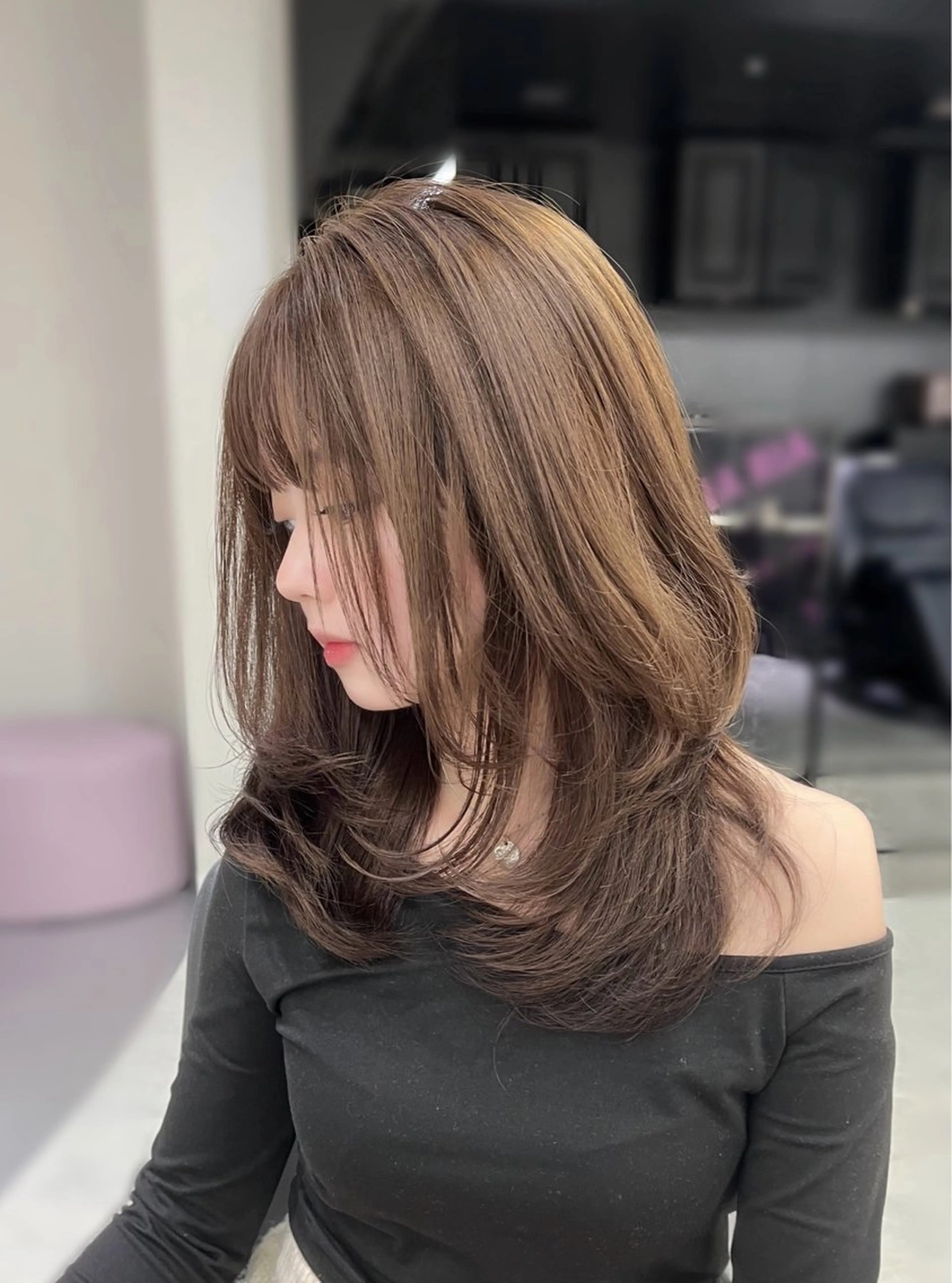 セミロング カラー ベージュカラー Kaho🤍レイヤー ※女性限定のヘアスタイル