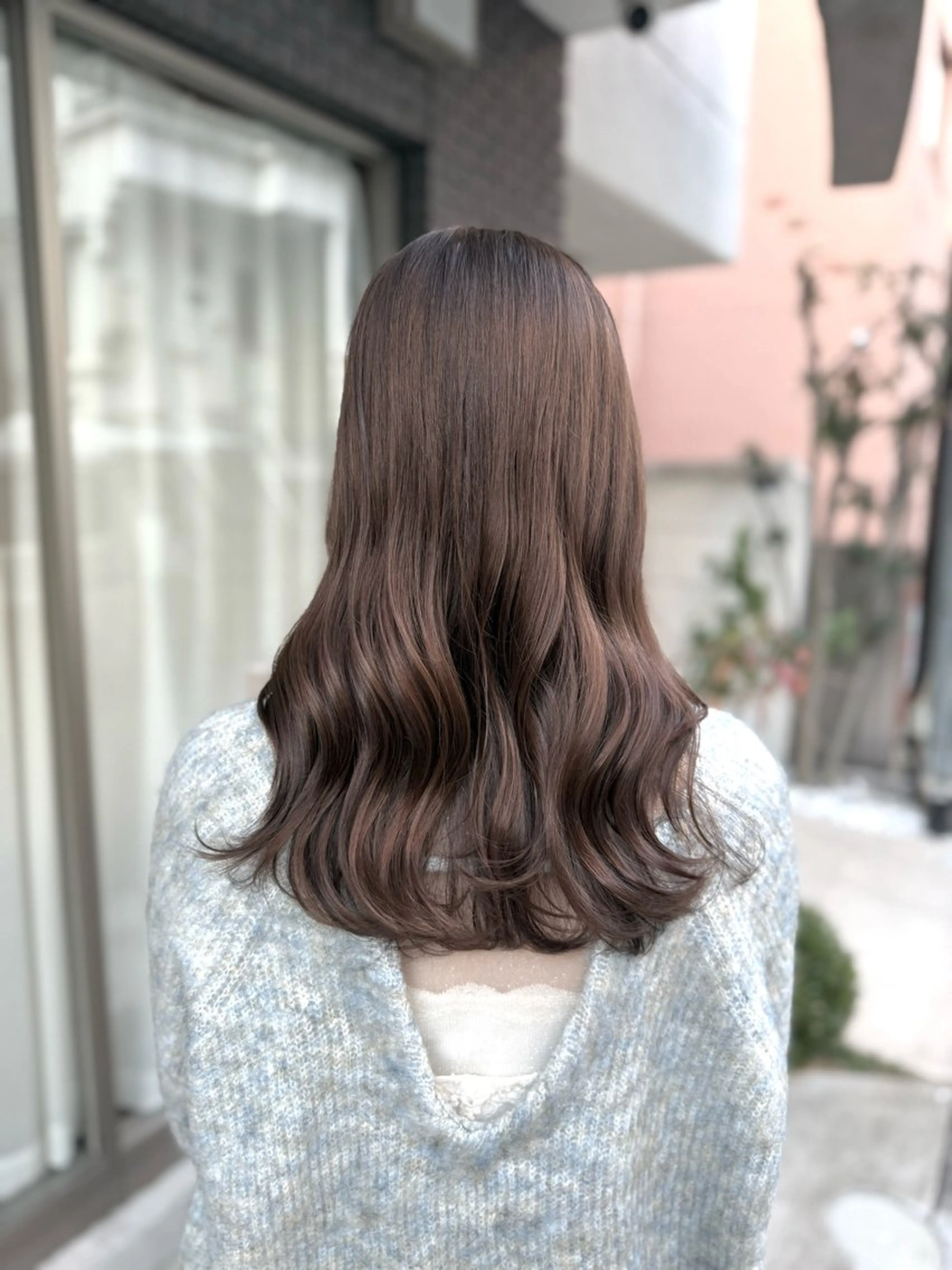 セミロング カラー グレージュ オリーブグレージュ オリーブグレー カット ヘアカラー トリートメント グレージュ/レイヤー /韓国ヘア/RISAのヘアスタイル