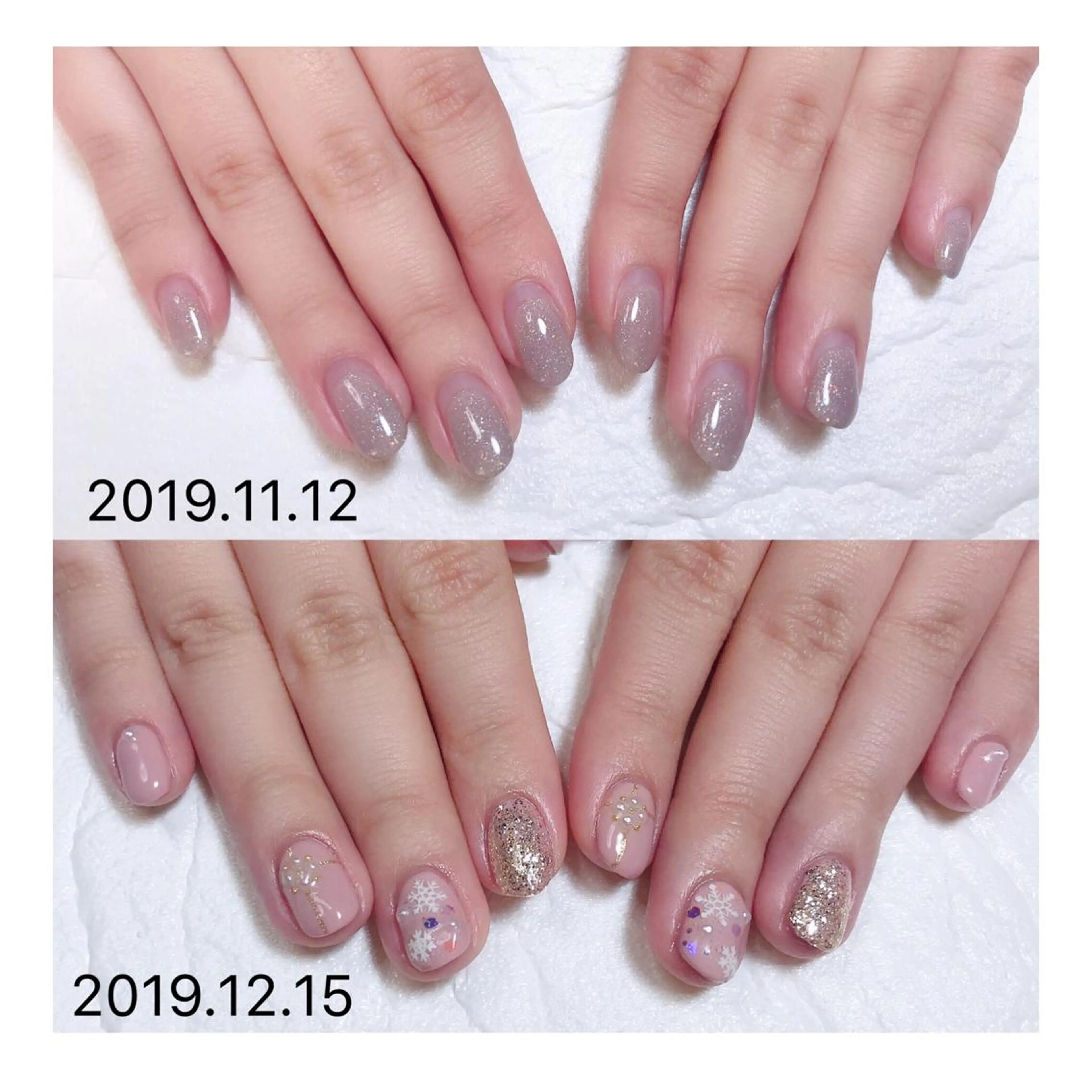 ショート ネイル クリスマス ジェルネイル ニュアンスネイル オフィスネイル ワンカラーネイル ハンドネイル 👑enen style👑のネイルデザイン