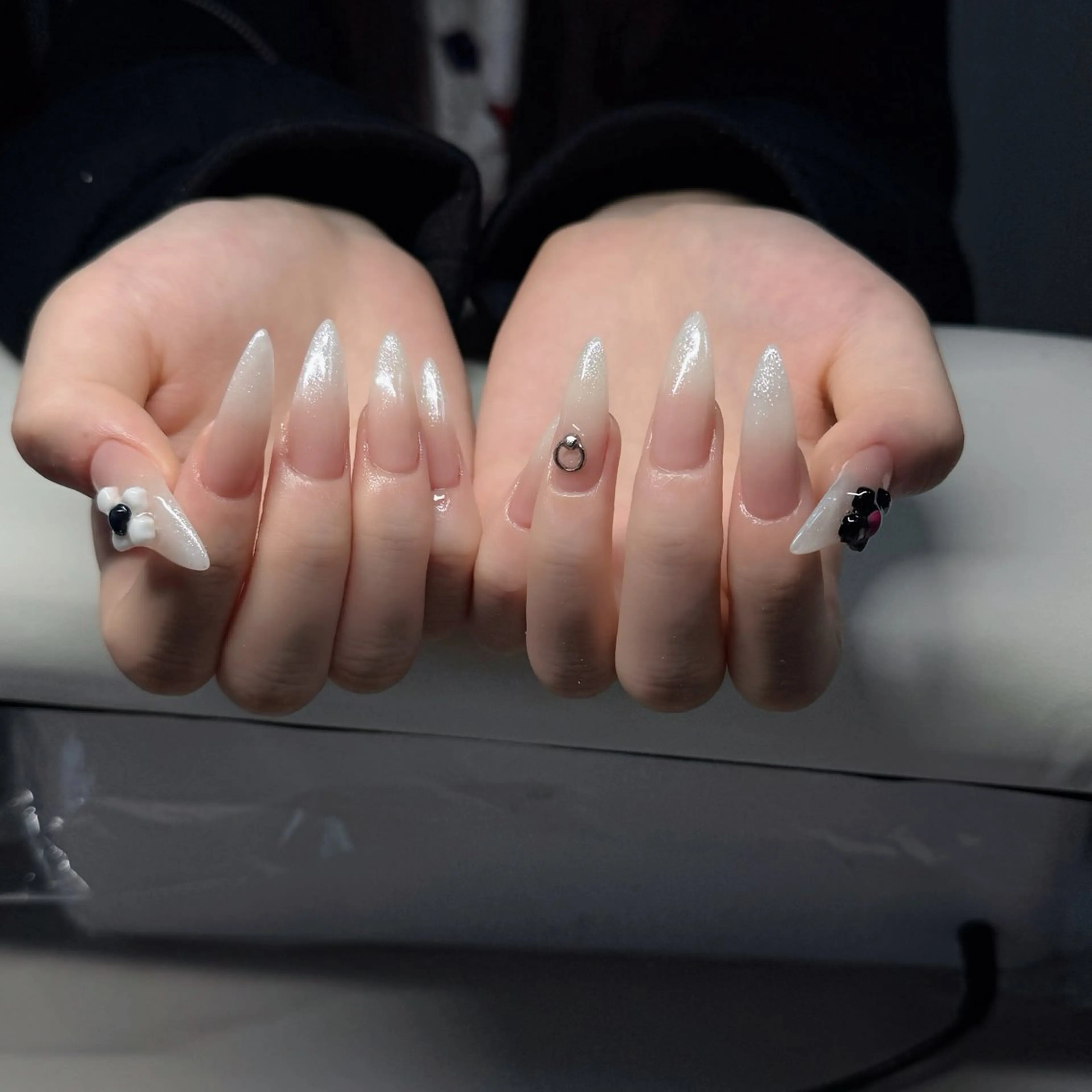 ネイル チークネイル フレンチネイル グラデーション 韓国ネイル マグネットネイル Hana nail所属・Hana Nailのネイルデザイン