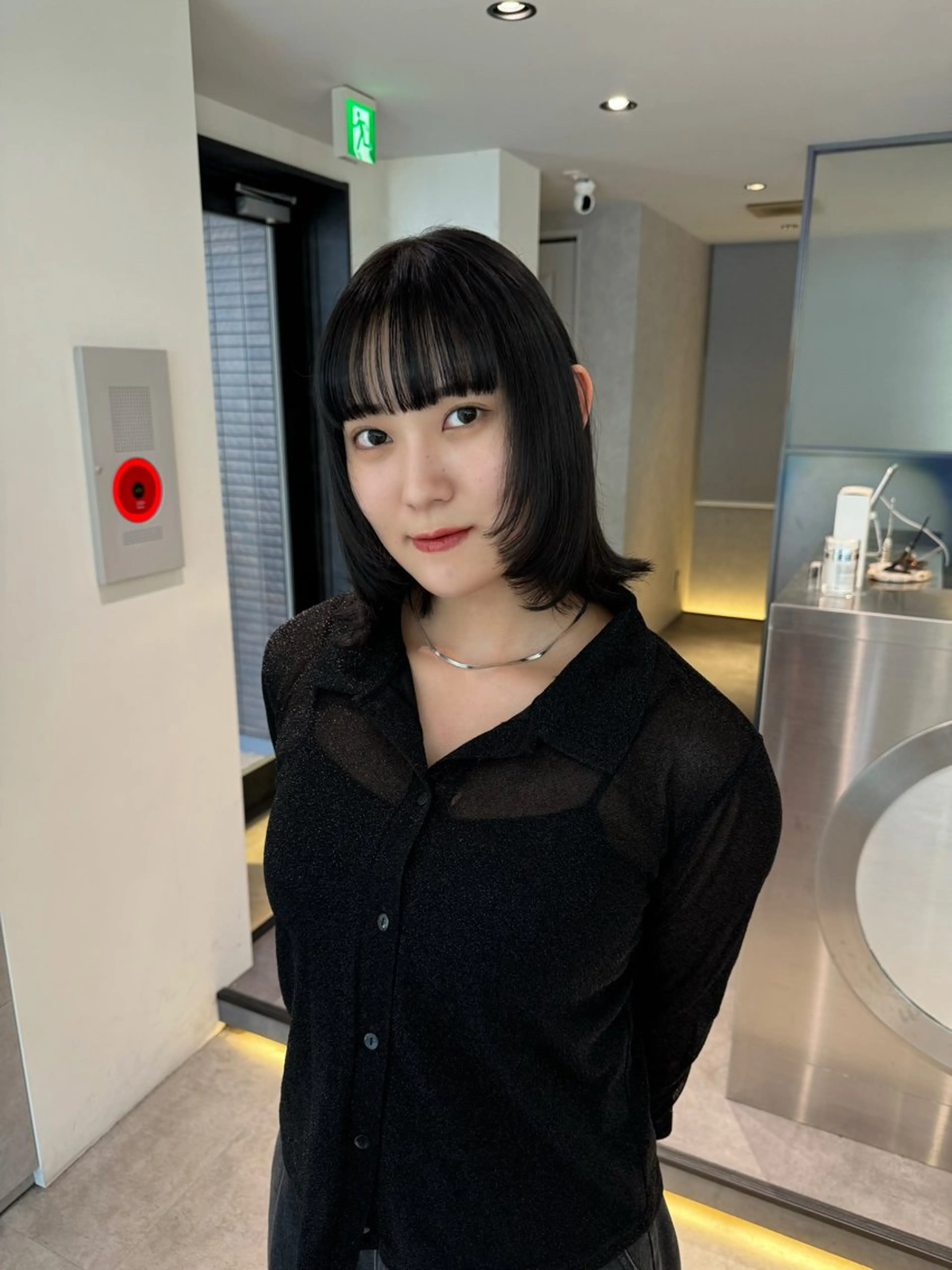 ミディアム カラー ボブ 顔まわりレイヤー レイヤーカット カット ヘアカラー 🌿パーマ/ボブ/ レイヤー/Mikiのヘアスタイル