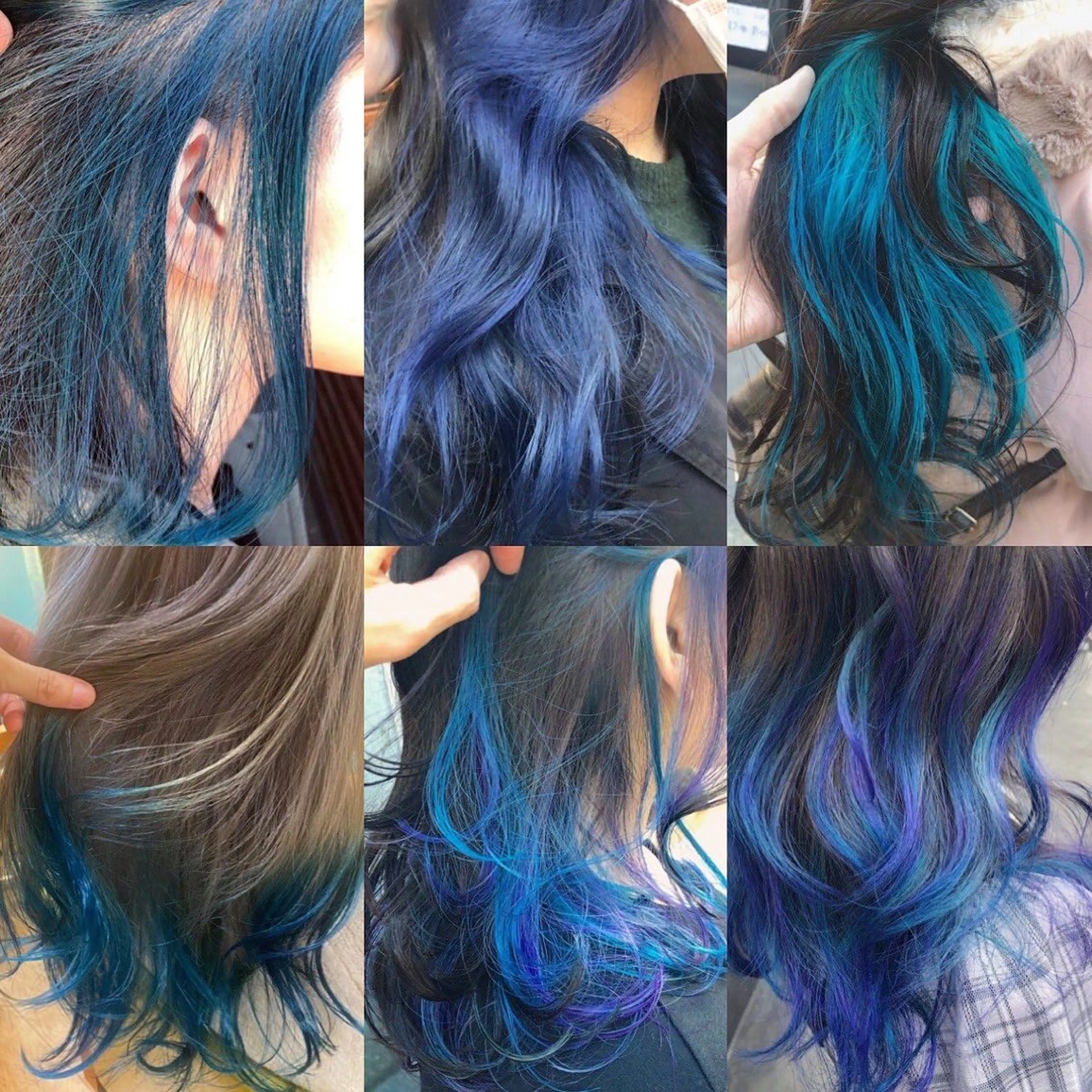 セミロング カラー ブリーチ ブルーカラー デザインカラー イヤリングカラー インナーカラー カット ヘアカラー トリートメント 原宿サロン代表 デザインカラー伊藤卓のヘアスタイル