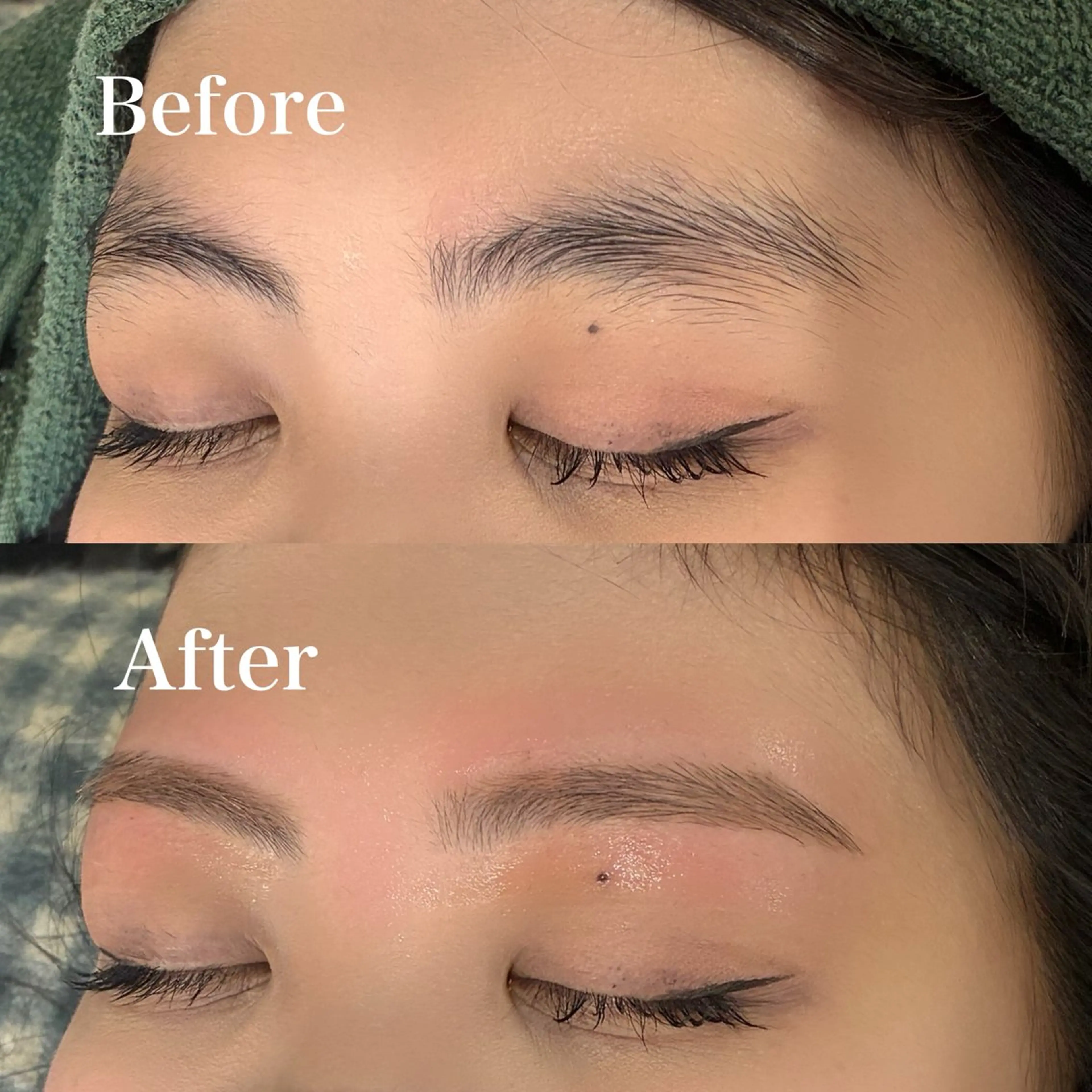 アイブロウ ワックス脱毛 眉カット アイブロウ&マツパ カラーモデルまなみのヘアスタイル