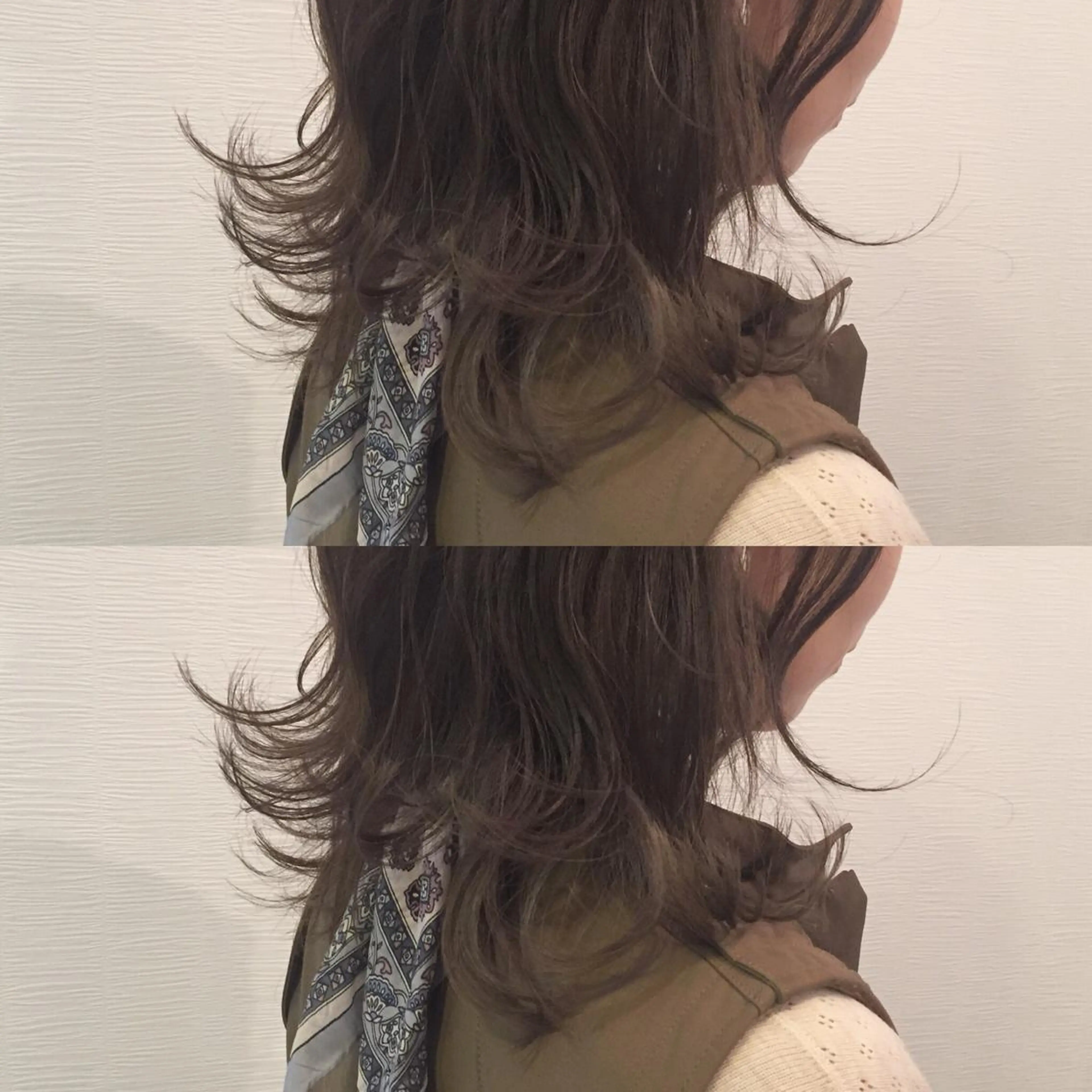 ミディアム カラー ブリーチ グラデーションカラー グレージュ ハイライトカラー ブリーチなしカラー カット ヘアカラー トリートメント 池田 真由美のヘアスタイル