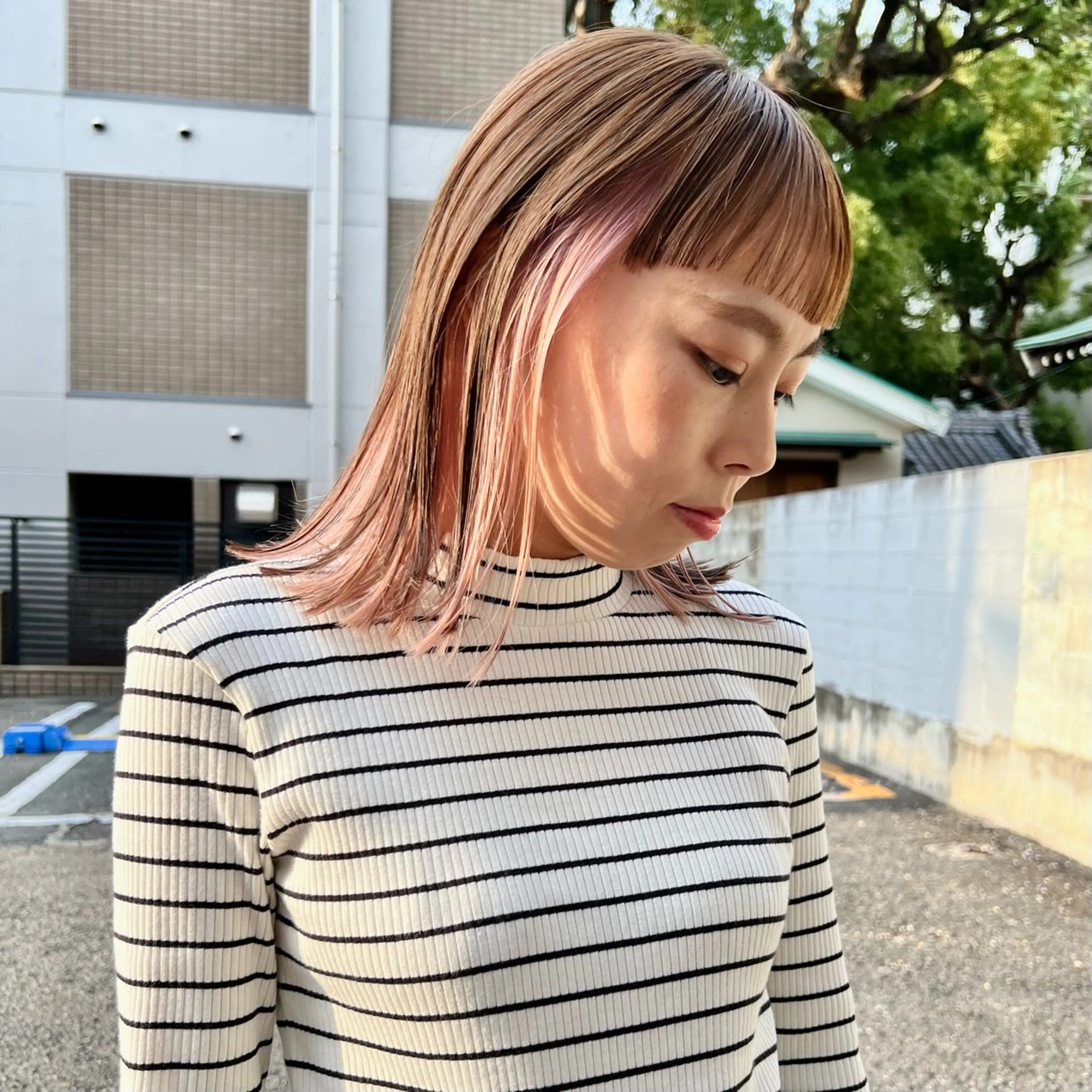 ミディアム カラー ブリーチ 透明感カラー ケアブリーチ×ハイト ーン専門/SHOTAのヘアスタイル