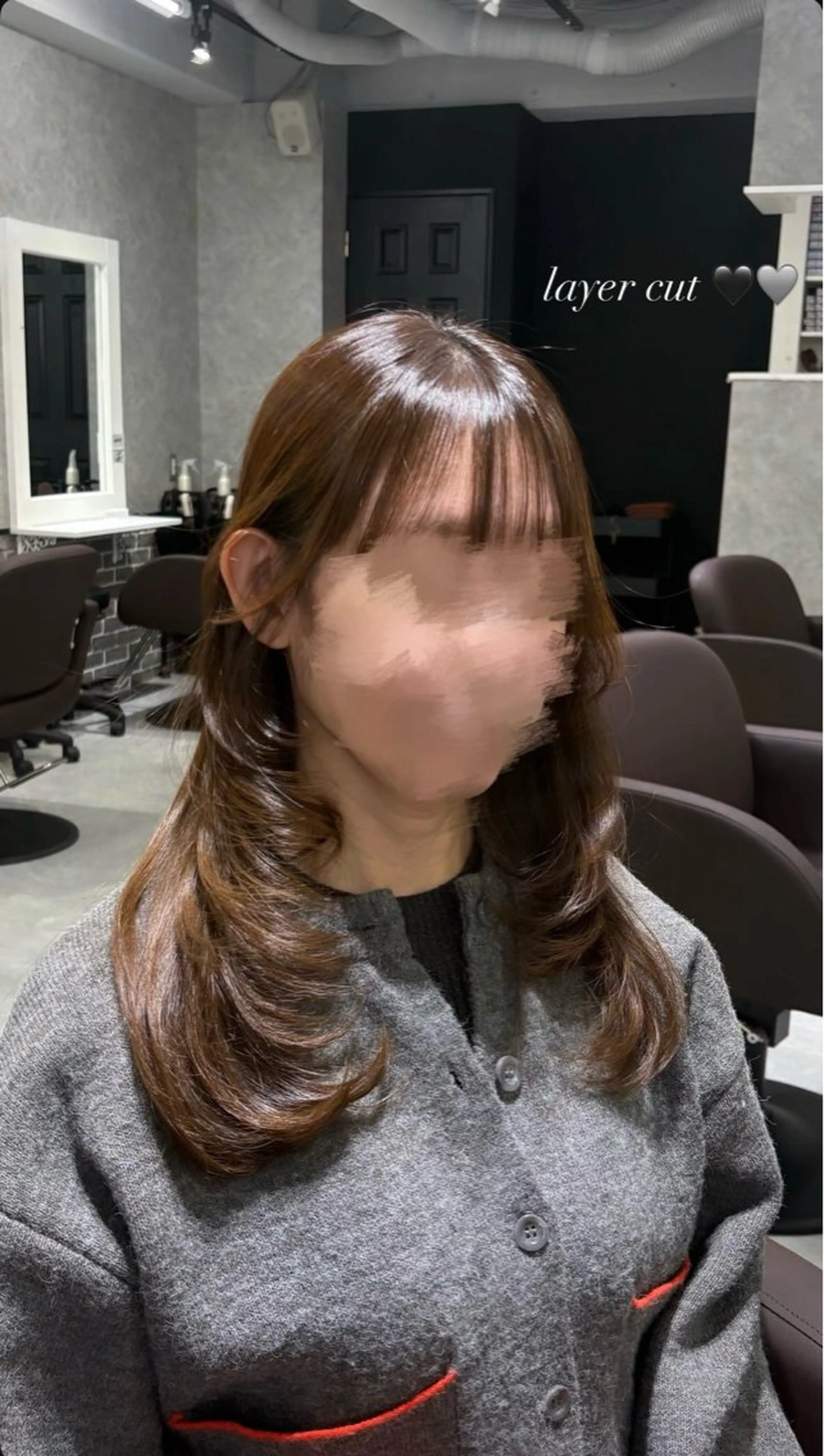 ロング 顔周りカット レイヤーカット おくれ毛 カット トリートメント あい❤︎ /髪質改善/韓国巻きのヘアスタイル