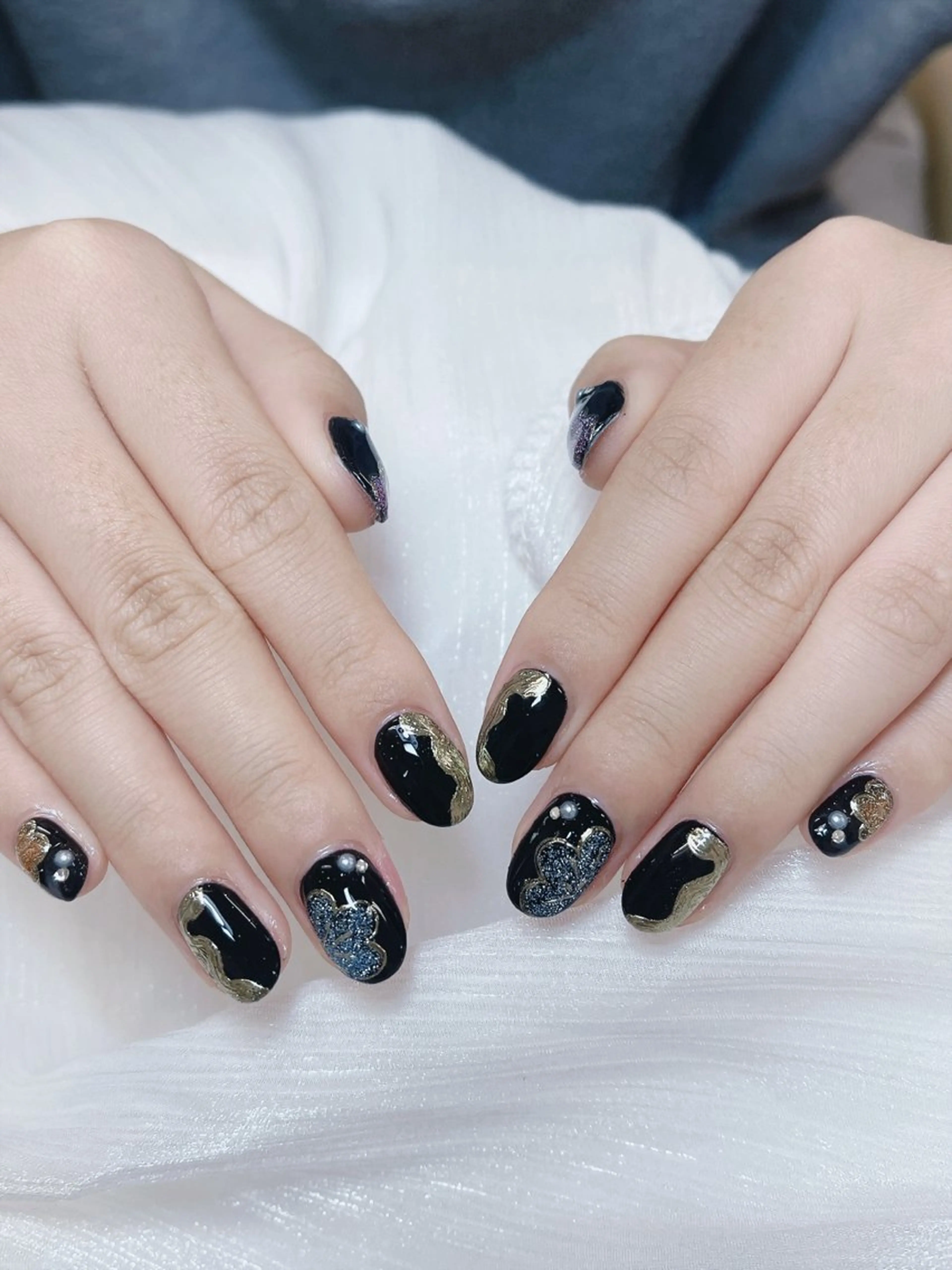 ネイル チークネイル 成人式 フレンチネイル グラデーション 氷ネイル・うるうるネイル ハンドネイル DUO MIサロンのネイルデザイン