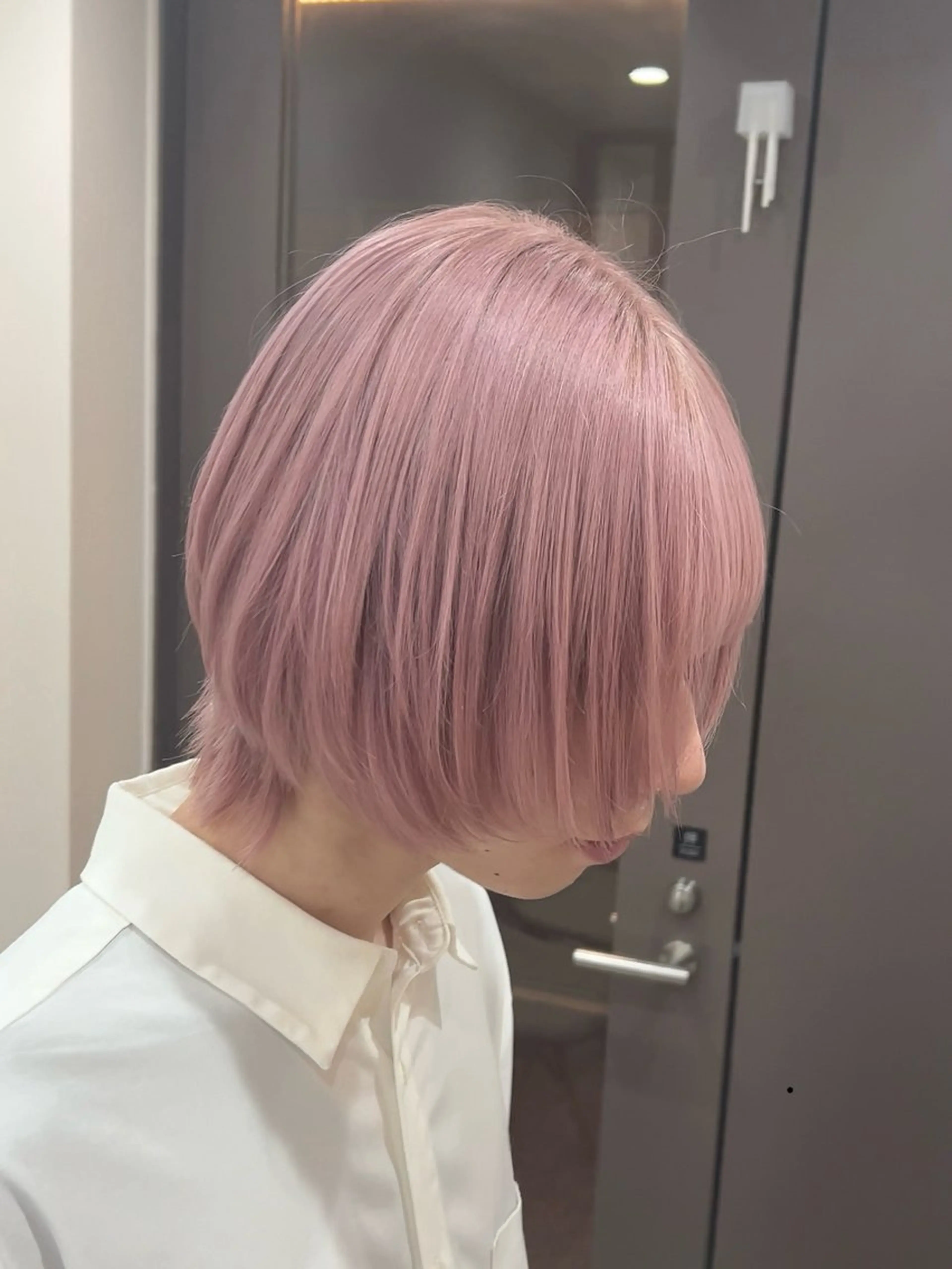 ショート カラー ベージュカラー ピンクカラー ピンクベージュ ヘアカラー トリートメント 透明感/ダブルカラー /🌸ERI🌸のヘアスタイル
