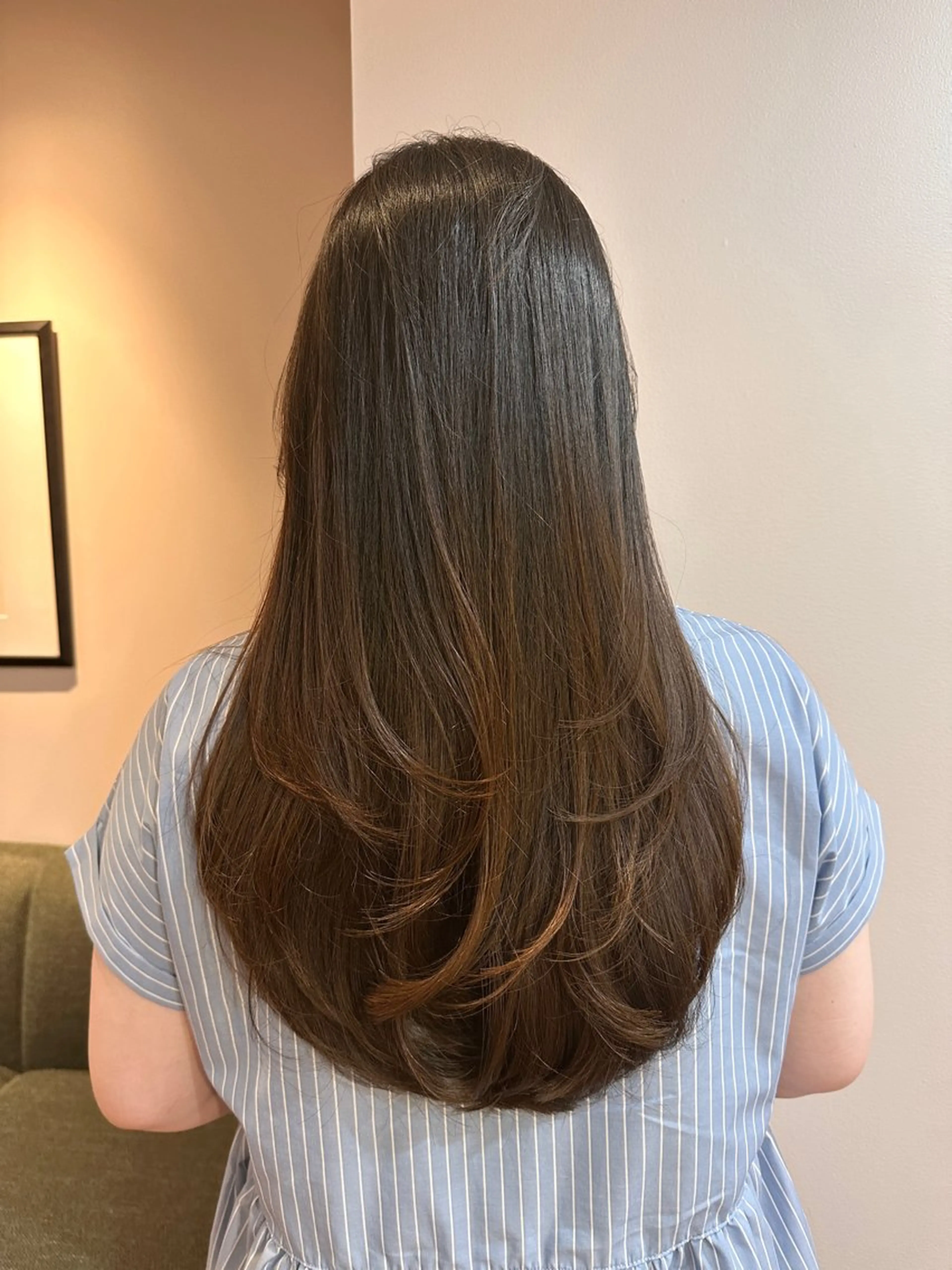 セミロング レイヤーカット カット ヘアカラー トリートメント 艶レイヤー/艶髪矯正 /ケラトリ/石井のヘアスタイル