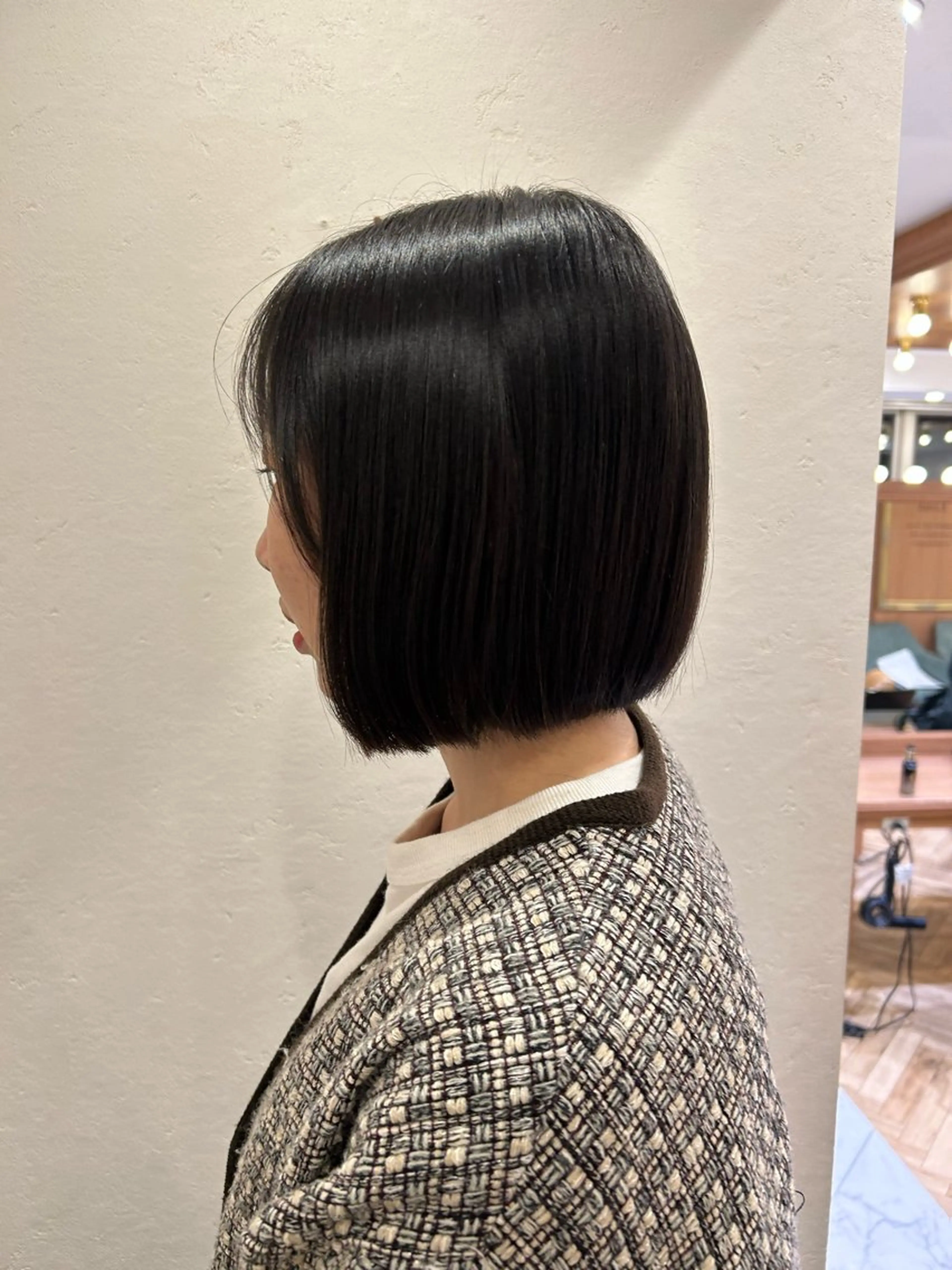ショート カット ヘアカラー トリートメント オリーブカラー/みづ き/ボブパーマ🤍のヘアスタイル