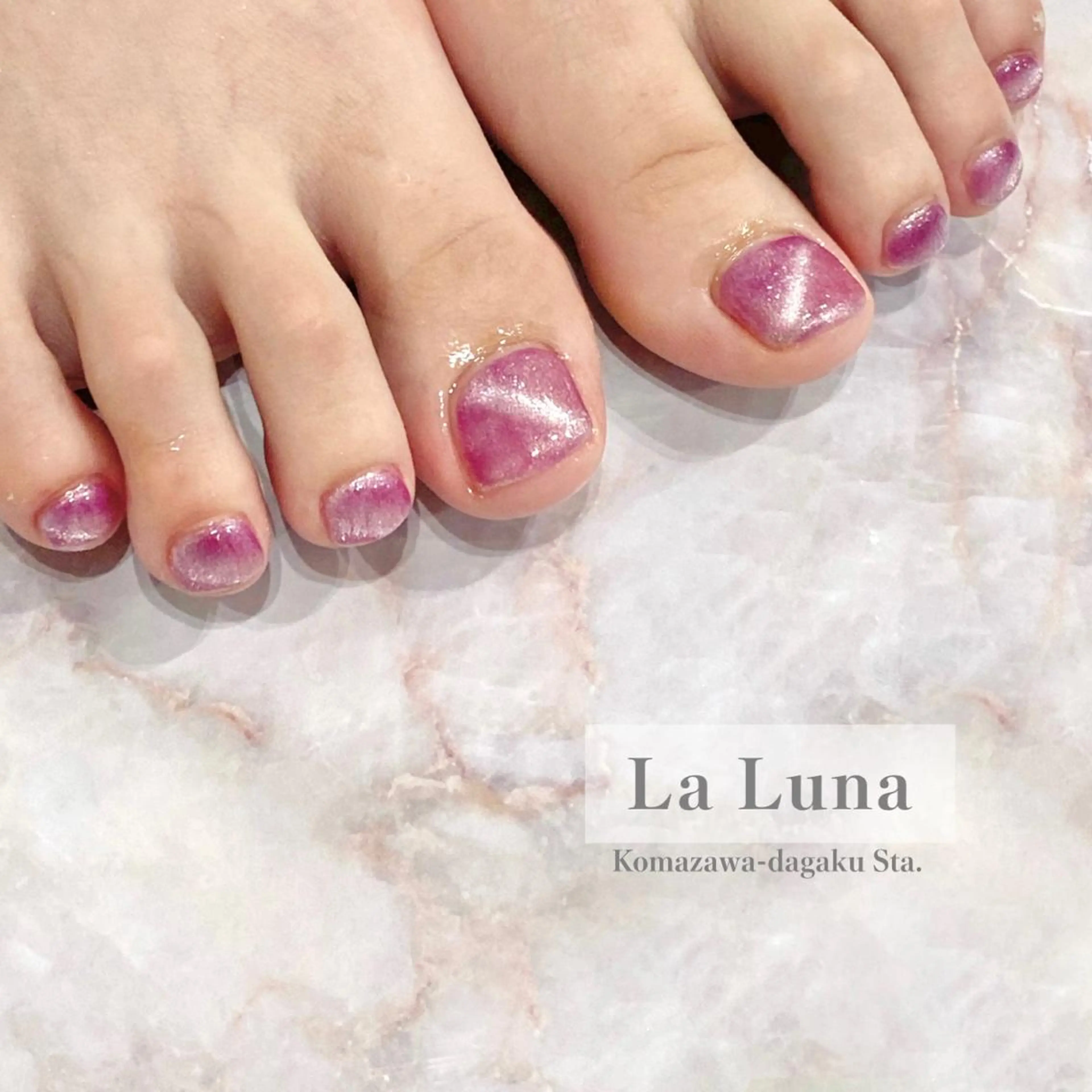 ネイル マグネットネイル フットネイル ＬａＬｕｎａ🌙 Natsukiのネイルデザイン