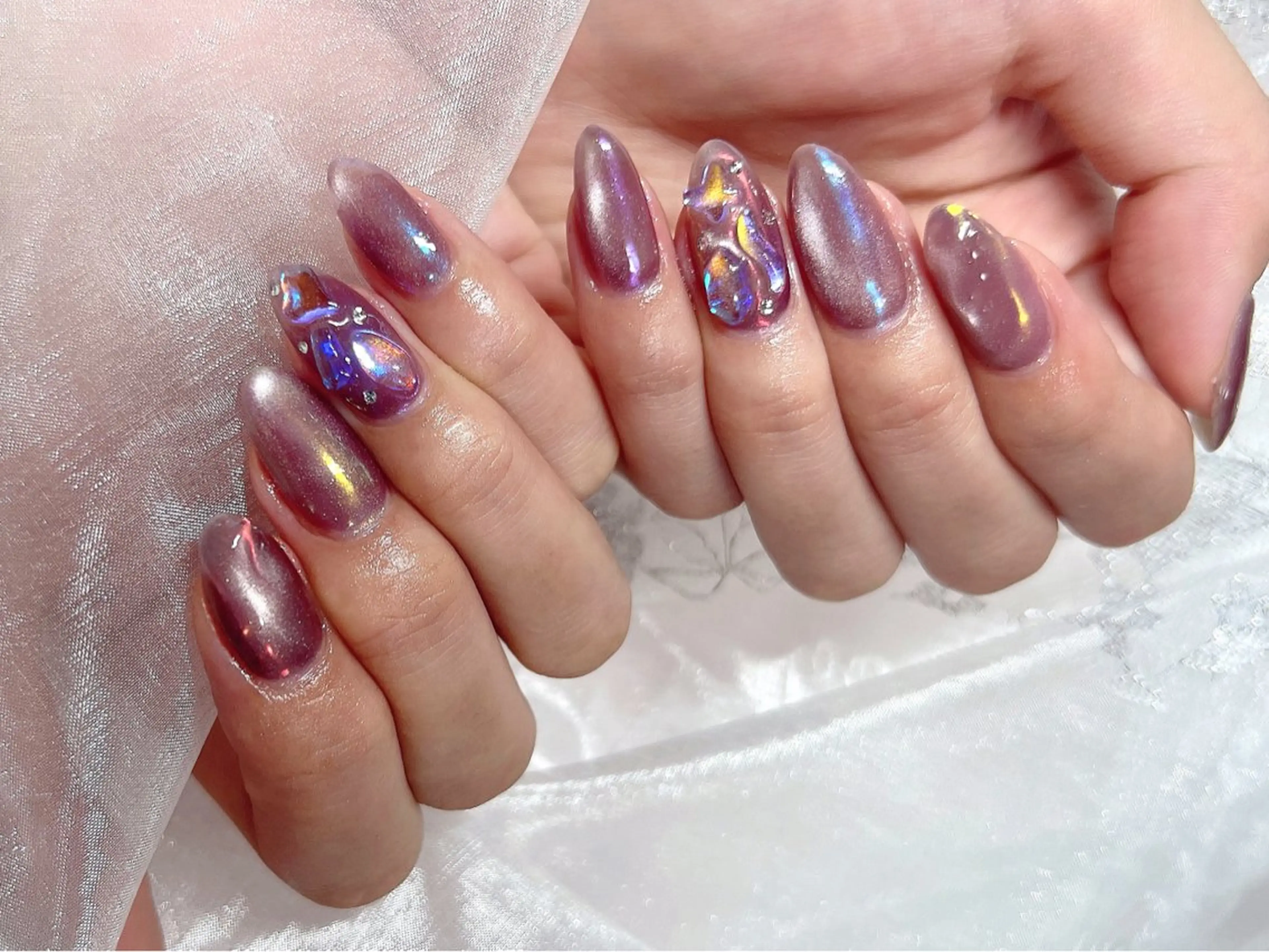 ネイル nailsalon moe.所属・yume 大人ガーリーネイルのネイルデザイン