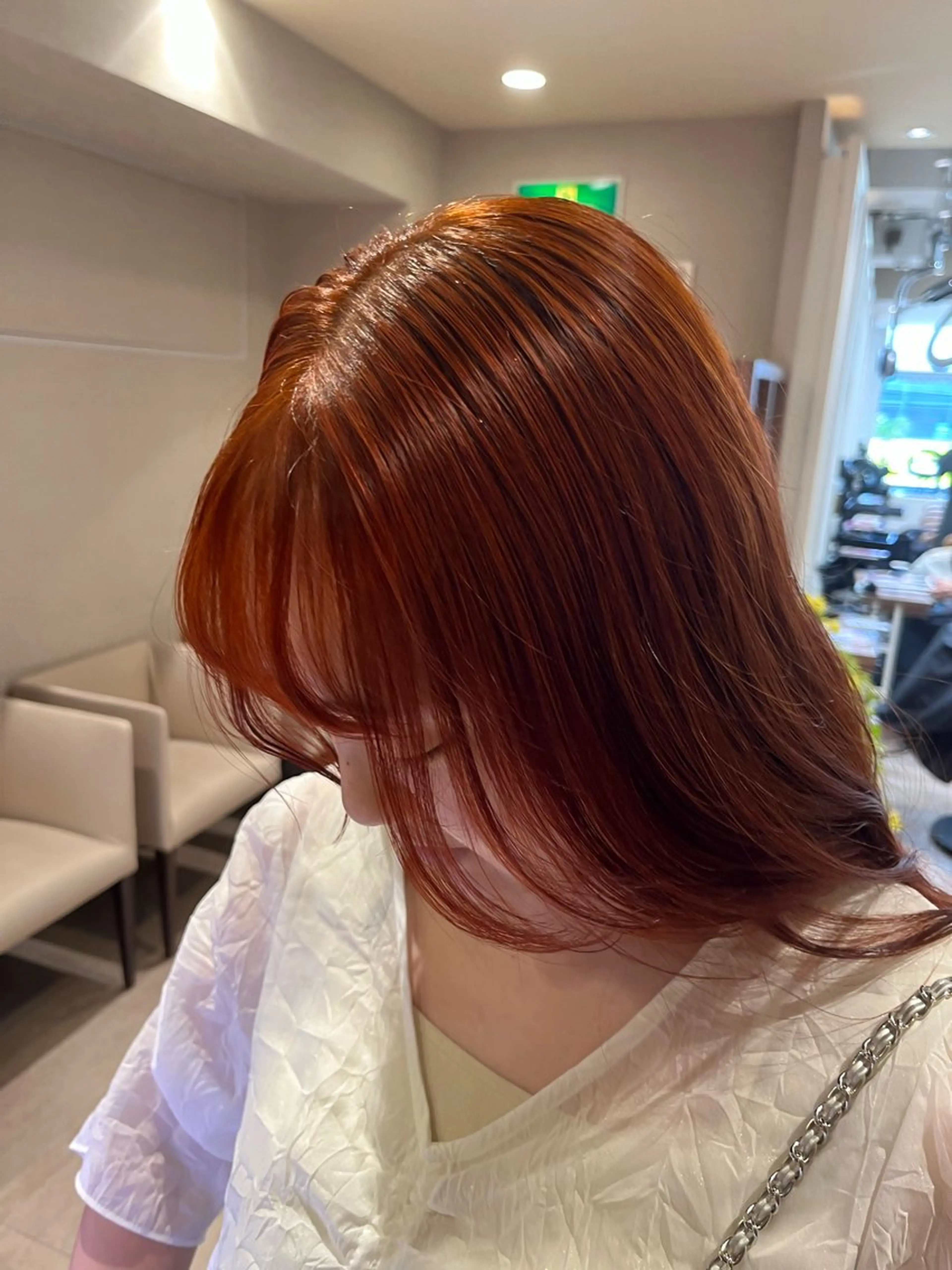 ロング カラー ブリーチ ダブルカラー ブリーチなしカラー オレンジ ピンクカラー トリートメント ヘッドスパ dogstar小林諒 パーマ/レイヤーのヘアスタイル