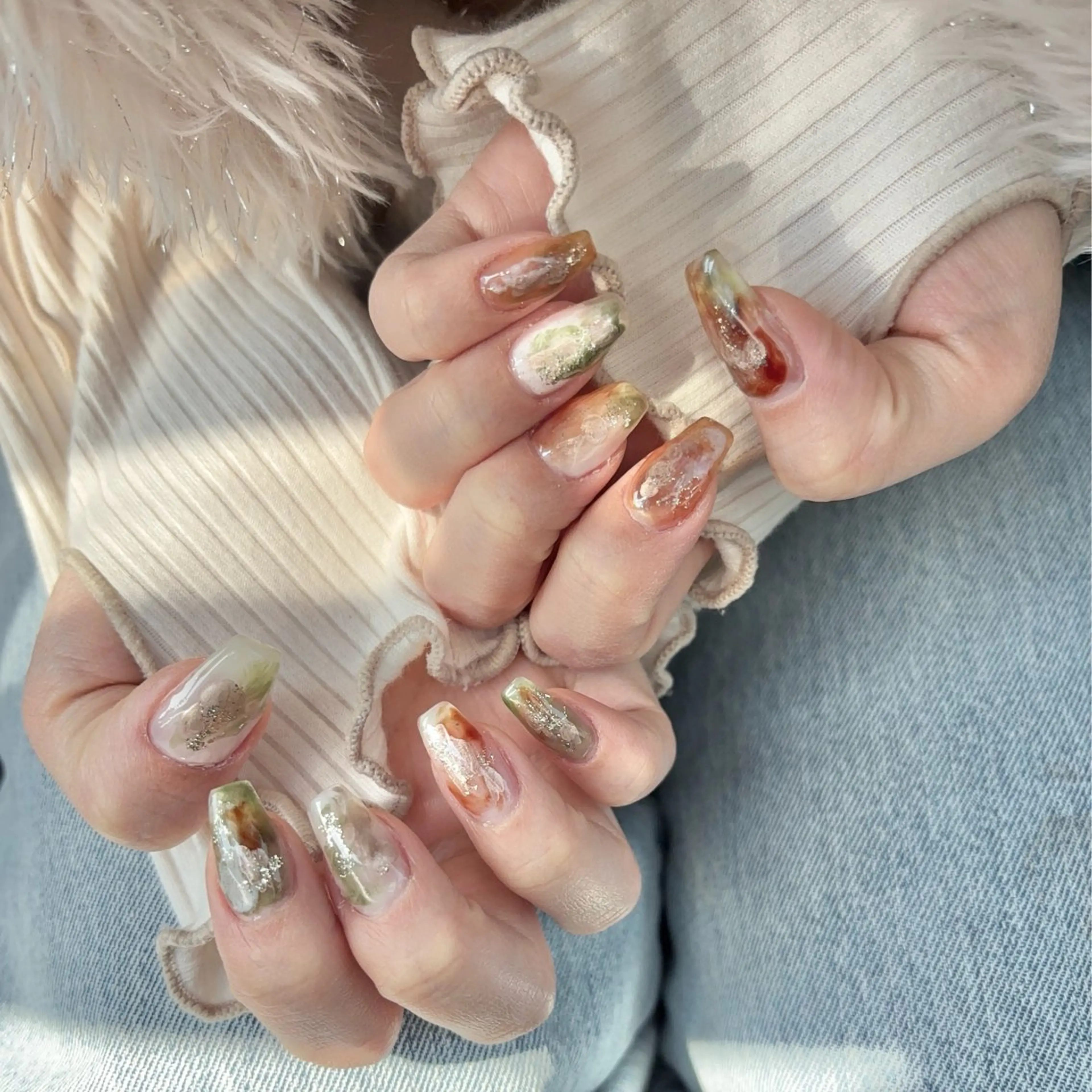 ネイル ニュアンスネイル 春ネイル ハンドネイル Allure小山店 Maiのネイルデザイン