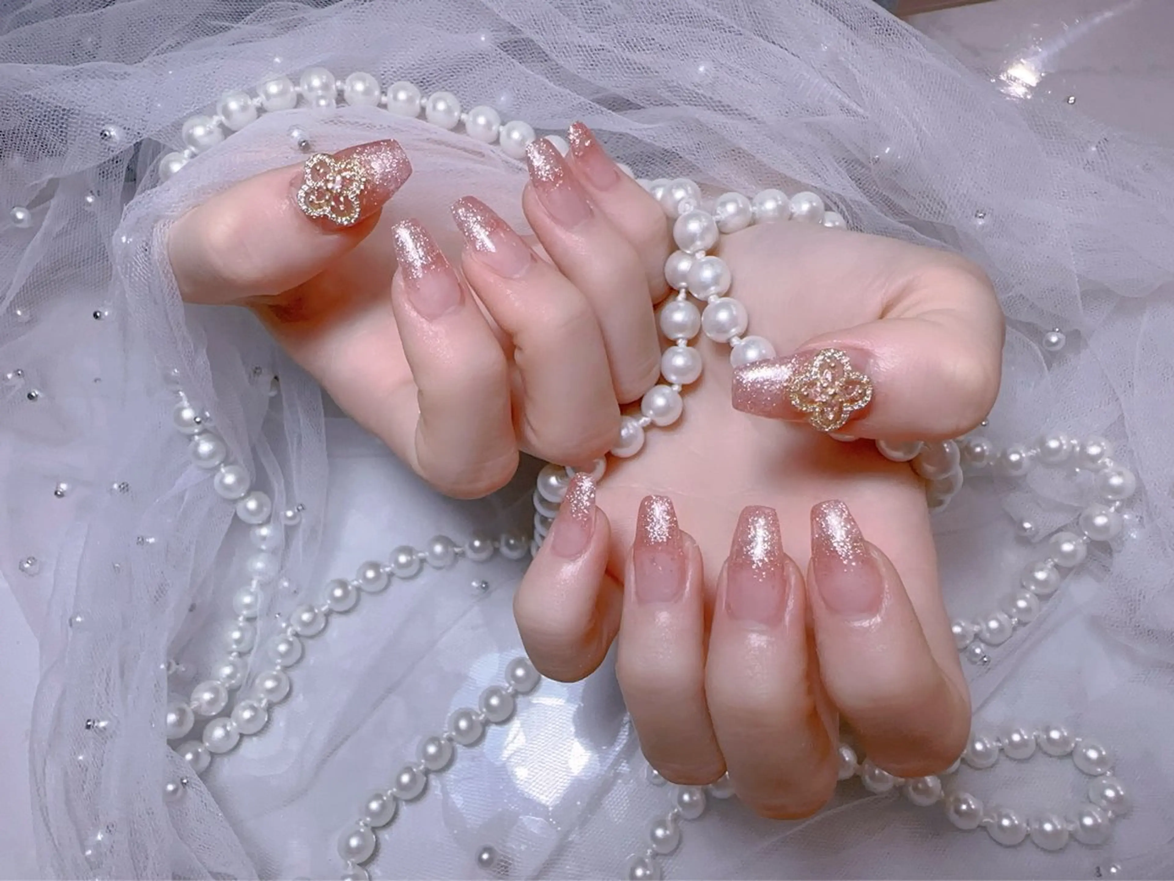 ネイル 長さ出し ラメ(グリッター) ラメグラデーション ネイルチップ You&Me Miyuのネイルデザイン