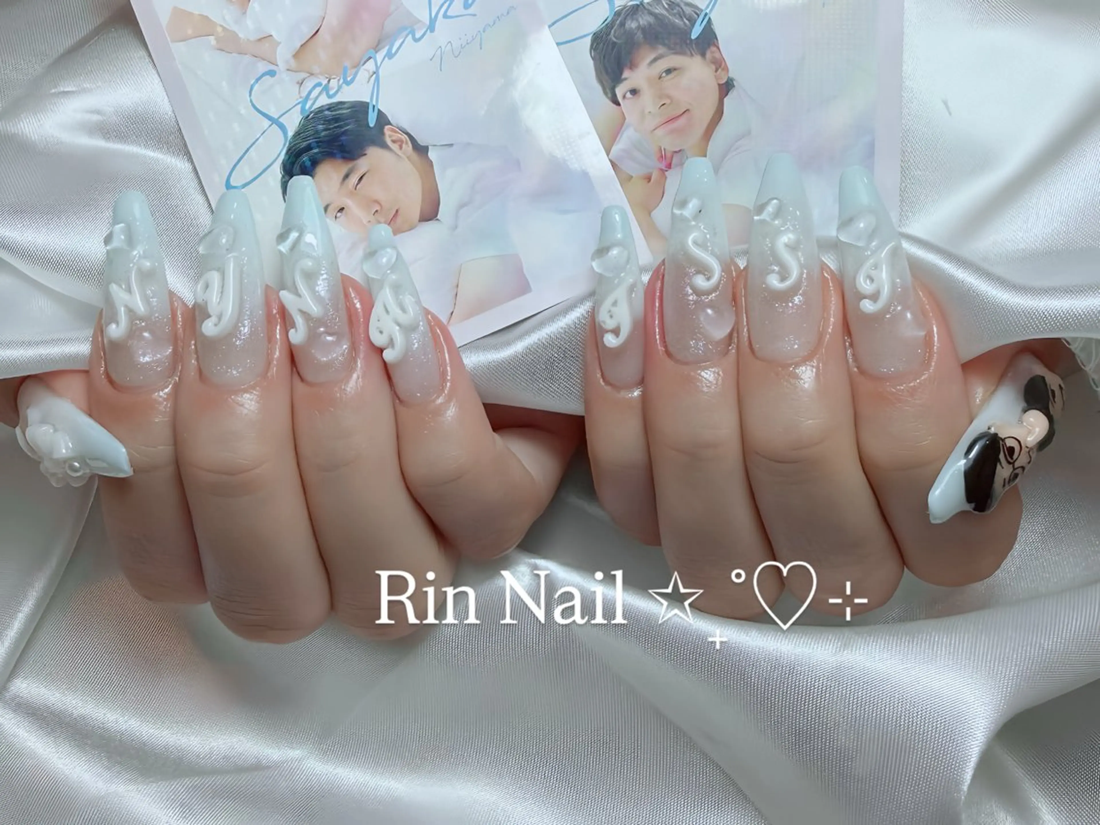 ネイル アートネイル 成人式 ジェルネイル ニュアンスネイル 夏ネイル ハンドネイル Rin Nail 新大久保店のネイルデザイン