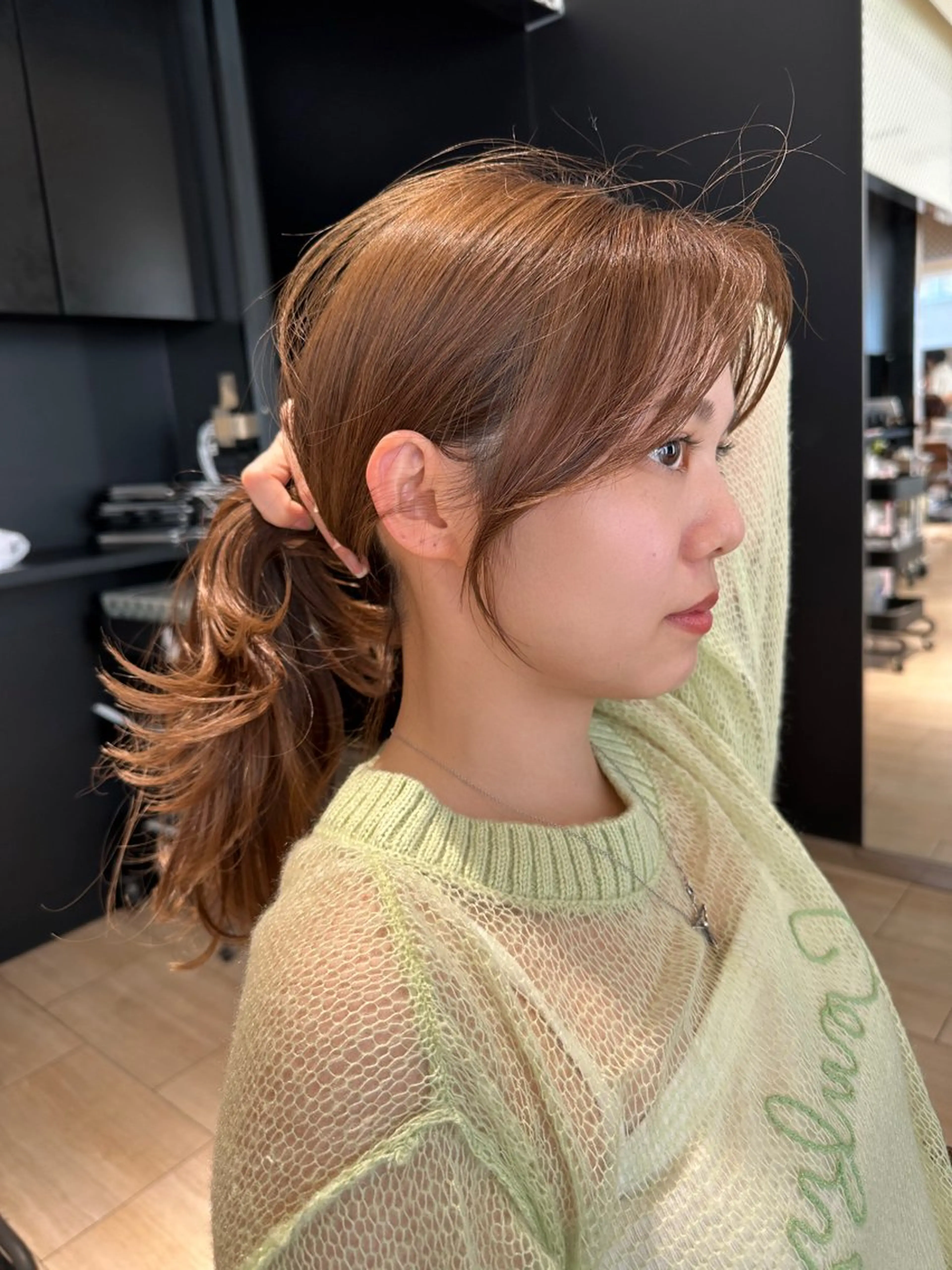 ミディアム 顔周りカット カット ヘアカラー トリートメント 穂積 未優のヘアスタイル