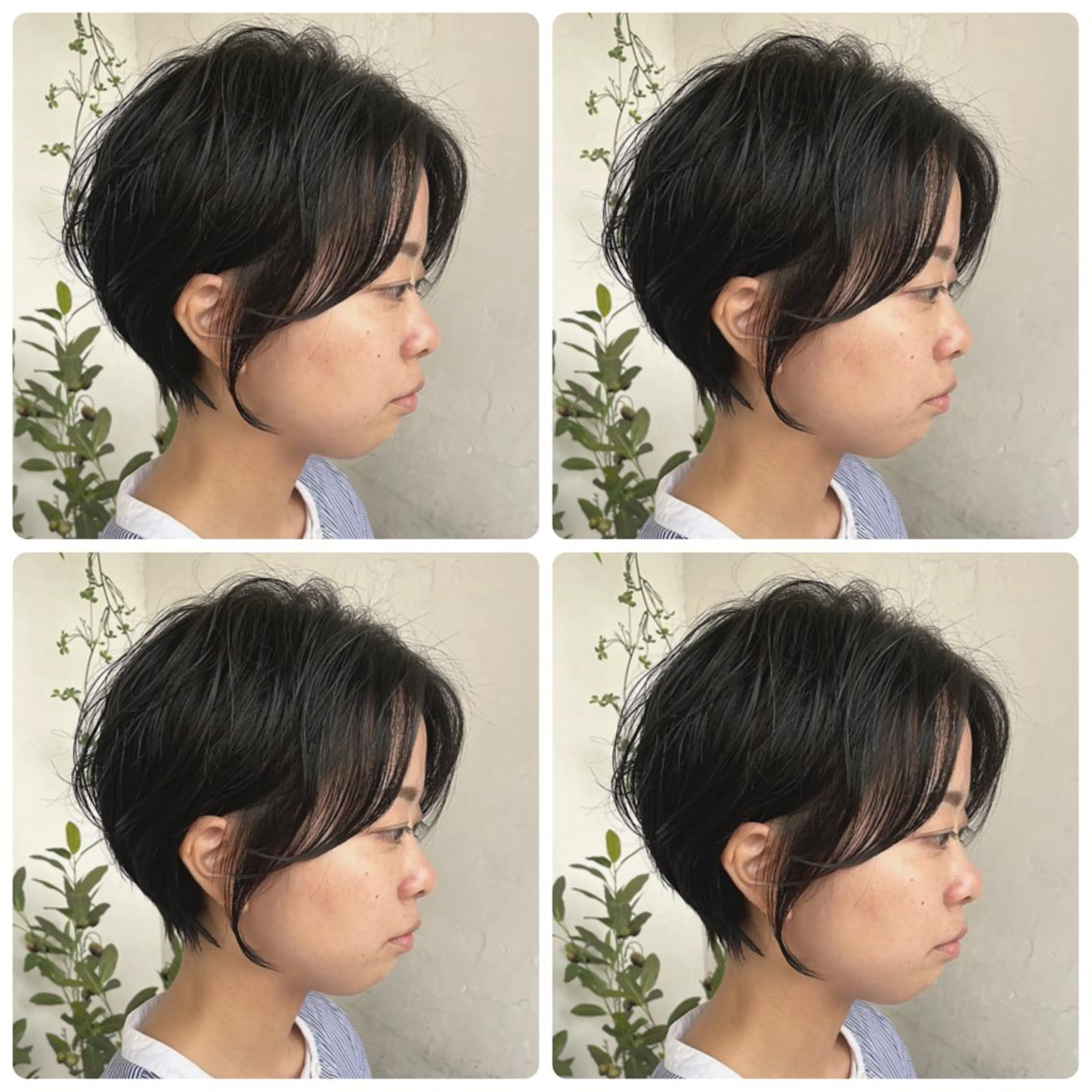 ショート カラー ショートボブ ハンサムショート 丸みショート デザインカラー ハイライトカラー カット パーマ 京都大人女性ショート 徒歩1分/秋山のヘアスタイル