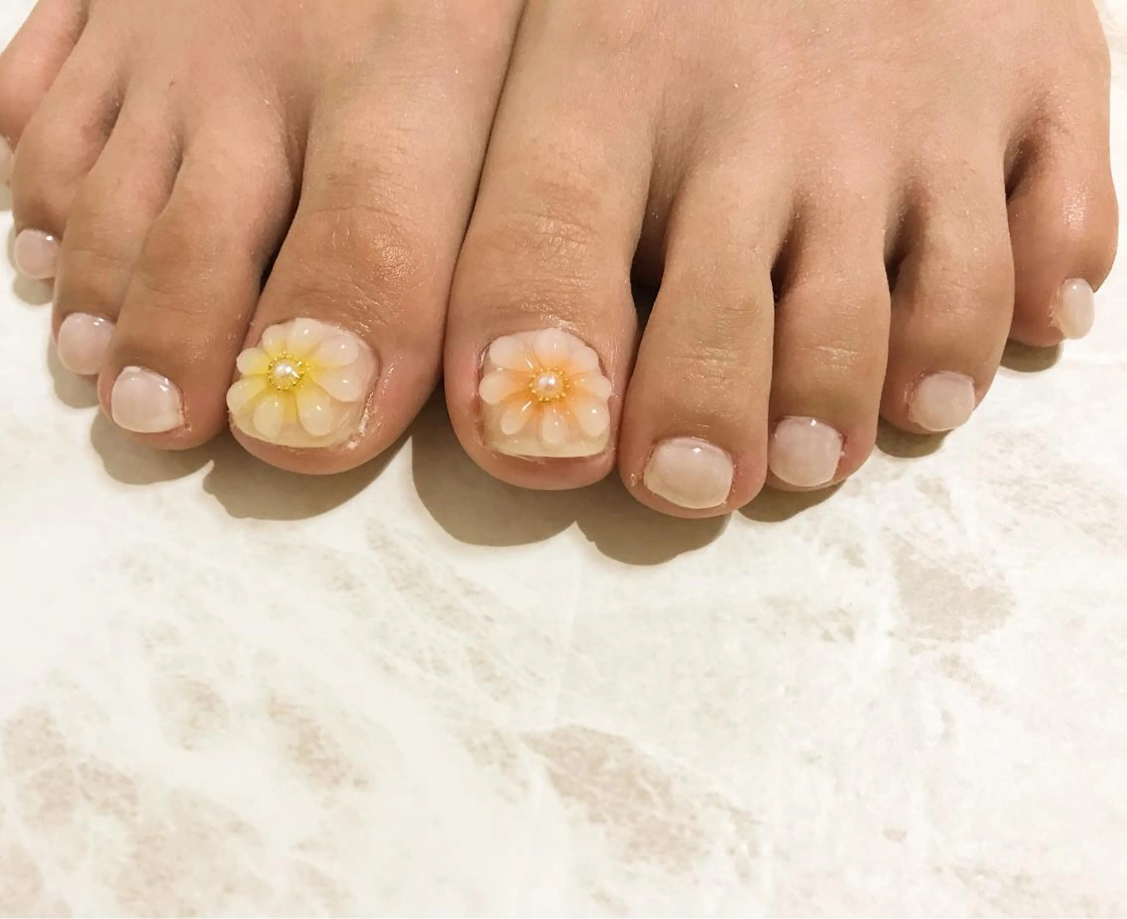 ネイル フラワーネイル フットネイル ジェルネイル 韓国ネイル ニュアンスネイル ネイル フフラ所属・nail fufla ♡yamane♡のネイルデザイン