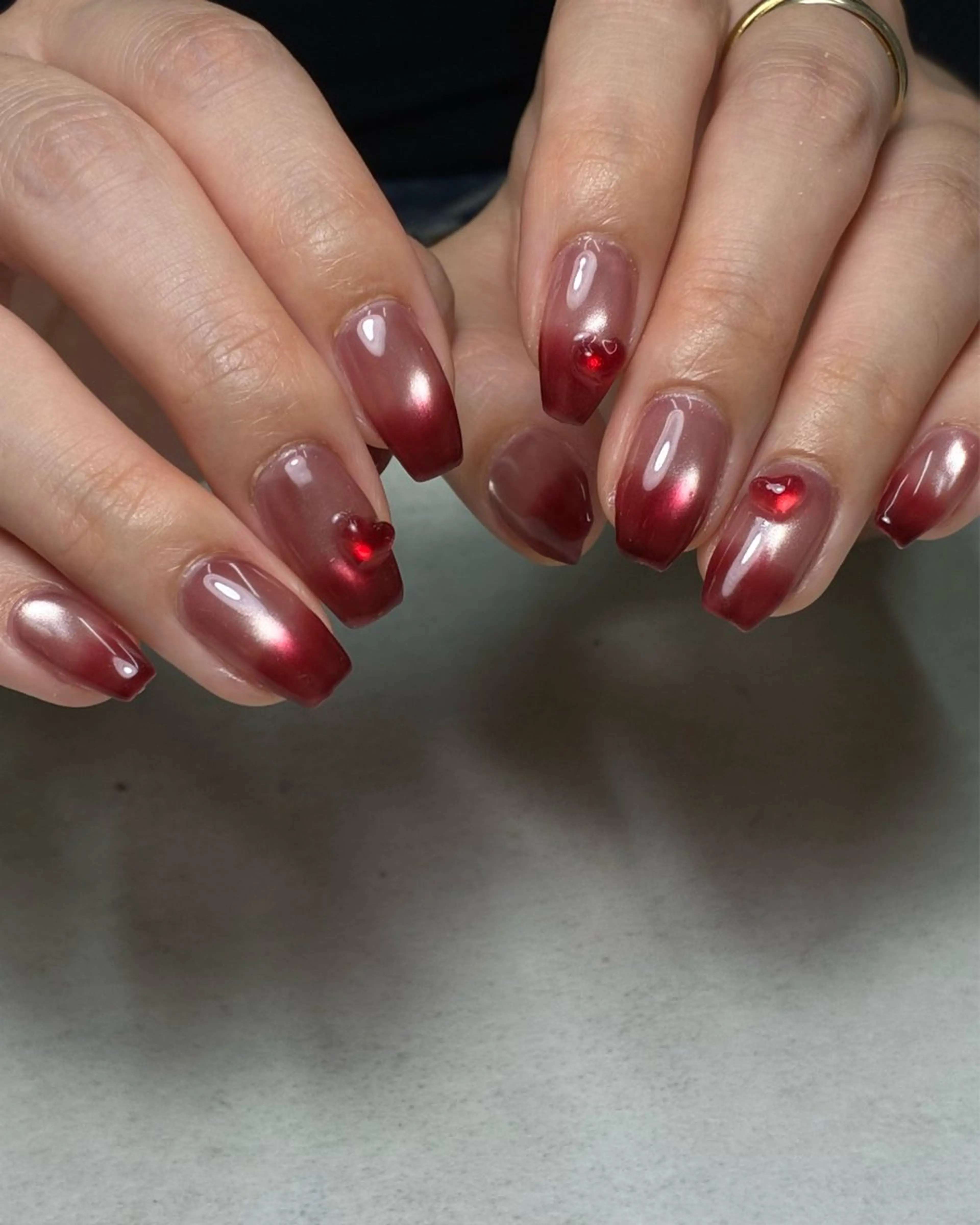 ネイル ハート ハンドネイル mumjyu所属・mumjyu MIKAのネイルデザイン