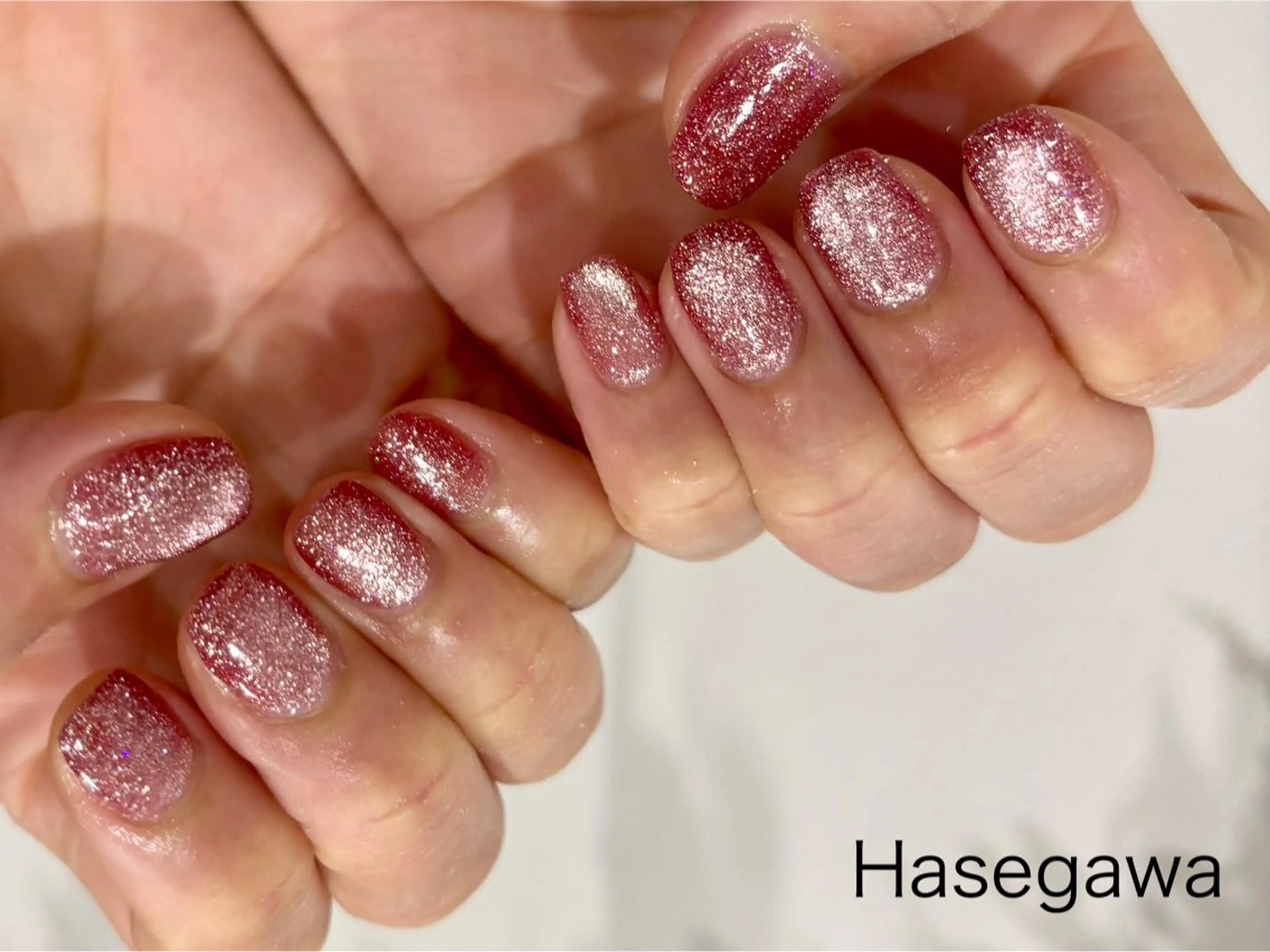 ネイル フラッシュネイル フラッシュマグ ピンク ハンドネイル DROP 長谷川のネイルデザイン