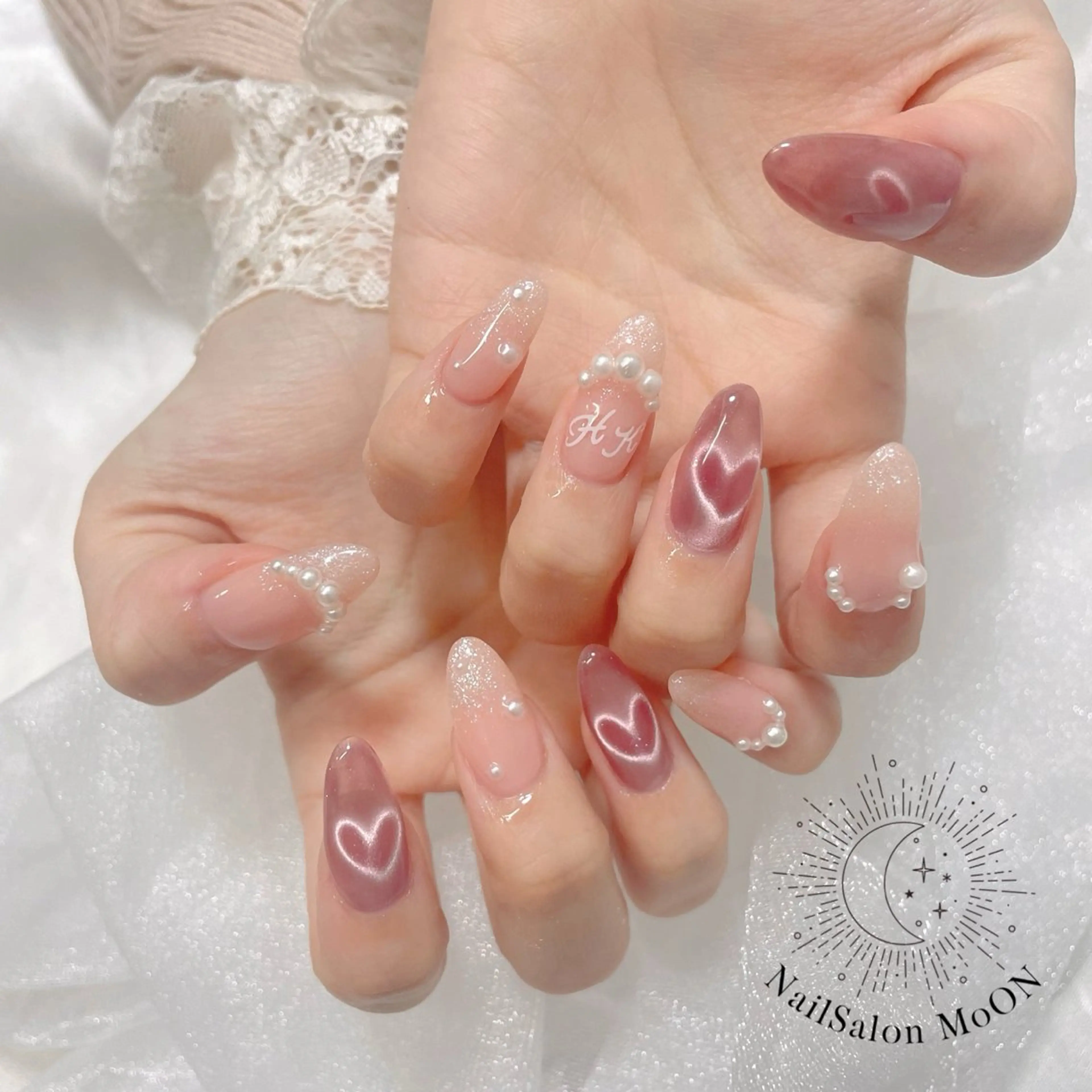 ネイル ハート マグネットネイル ハンドネイル ハンドケア MoON...❤︎ MeGuのネイルデザイン