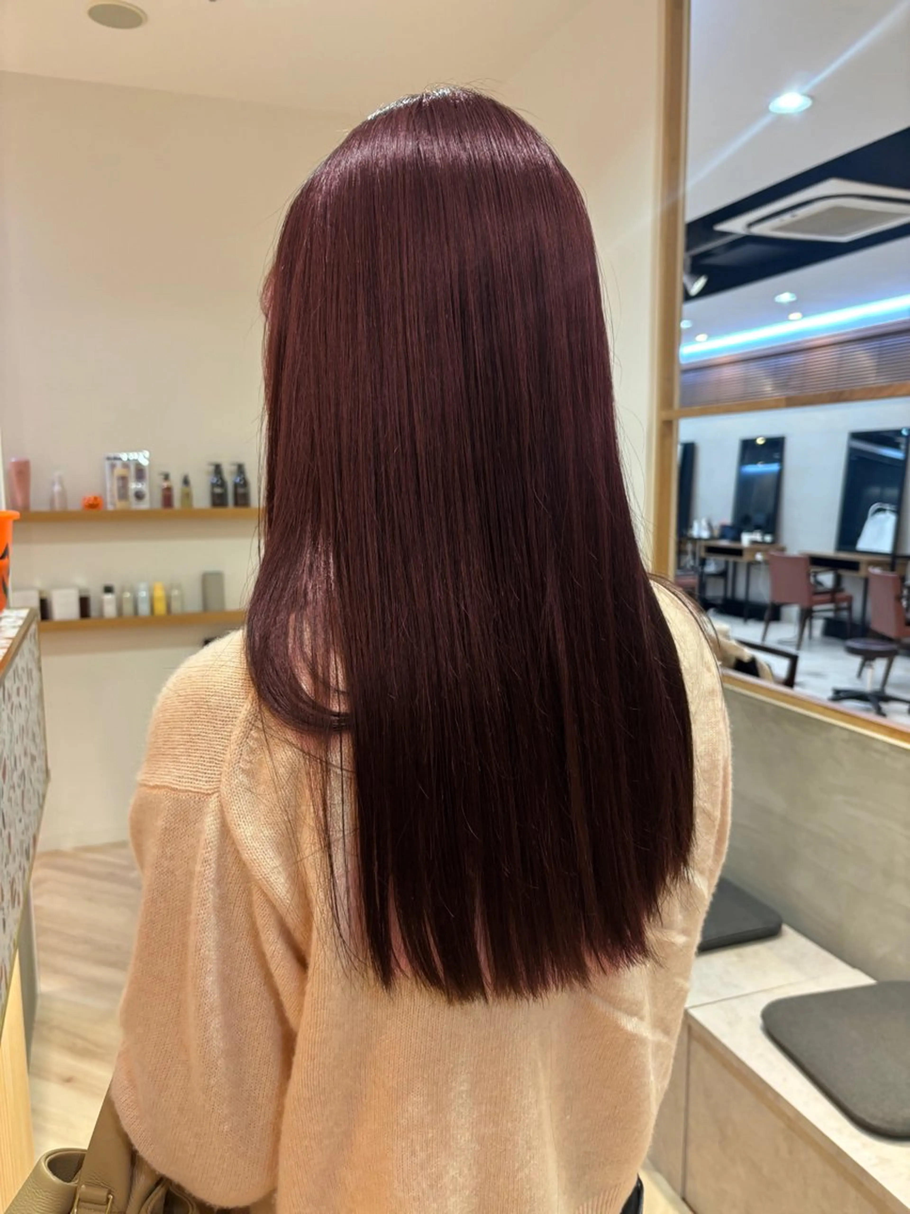 カラー ブリーチ ボルドーカラー ブラウンカラー カシス ダブルカラー Wカラー/レイヤー /ボブ/otohaのヘアスタイル