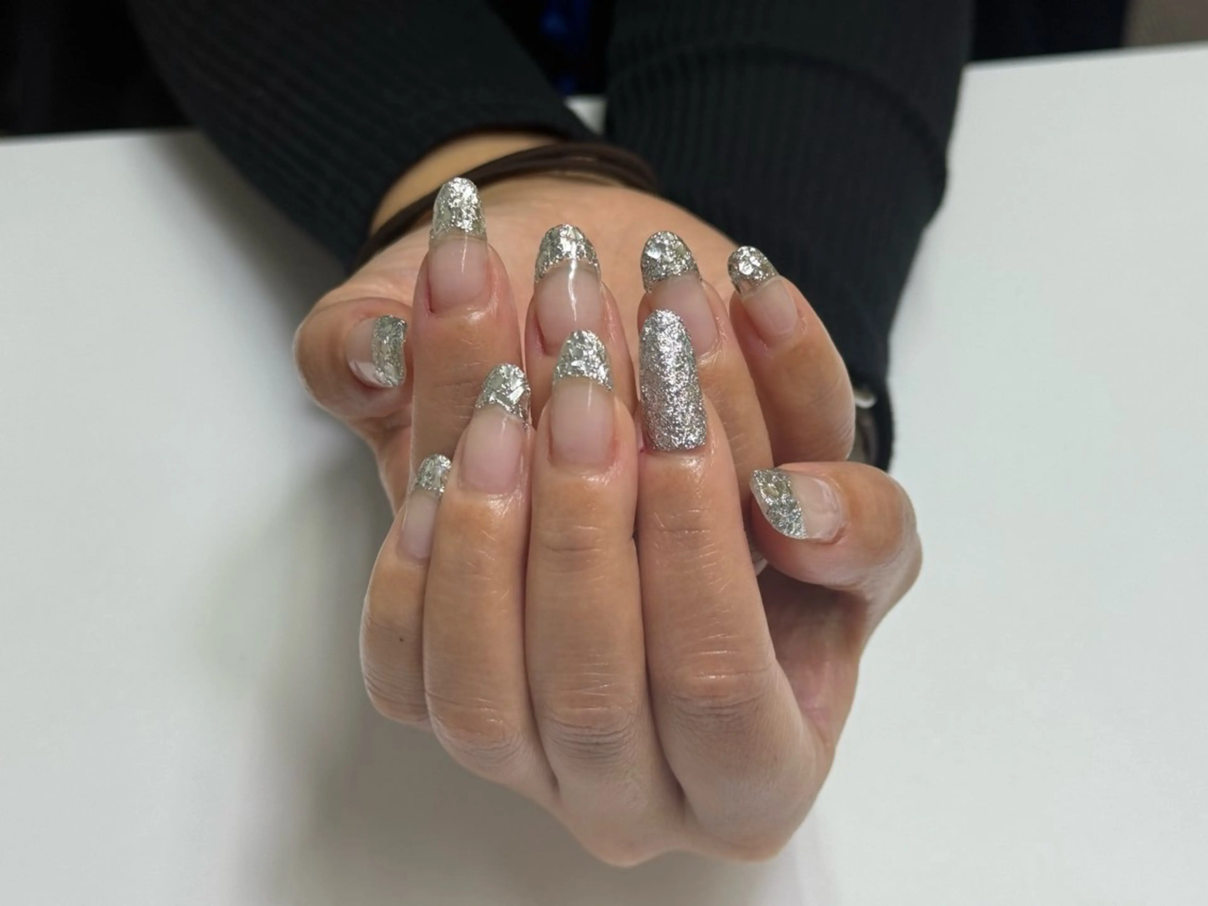 ネイル フレンチネイル ガラスフレンチ ロングネイル 南麻布店　アセルクス Yoshiko♪のネイルデザイン