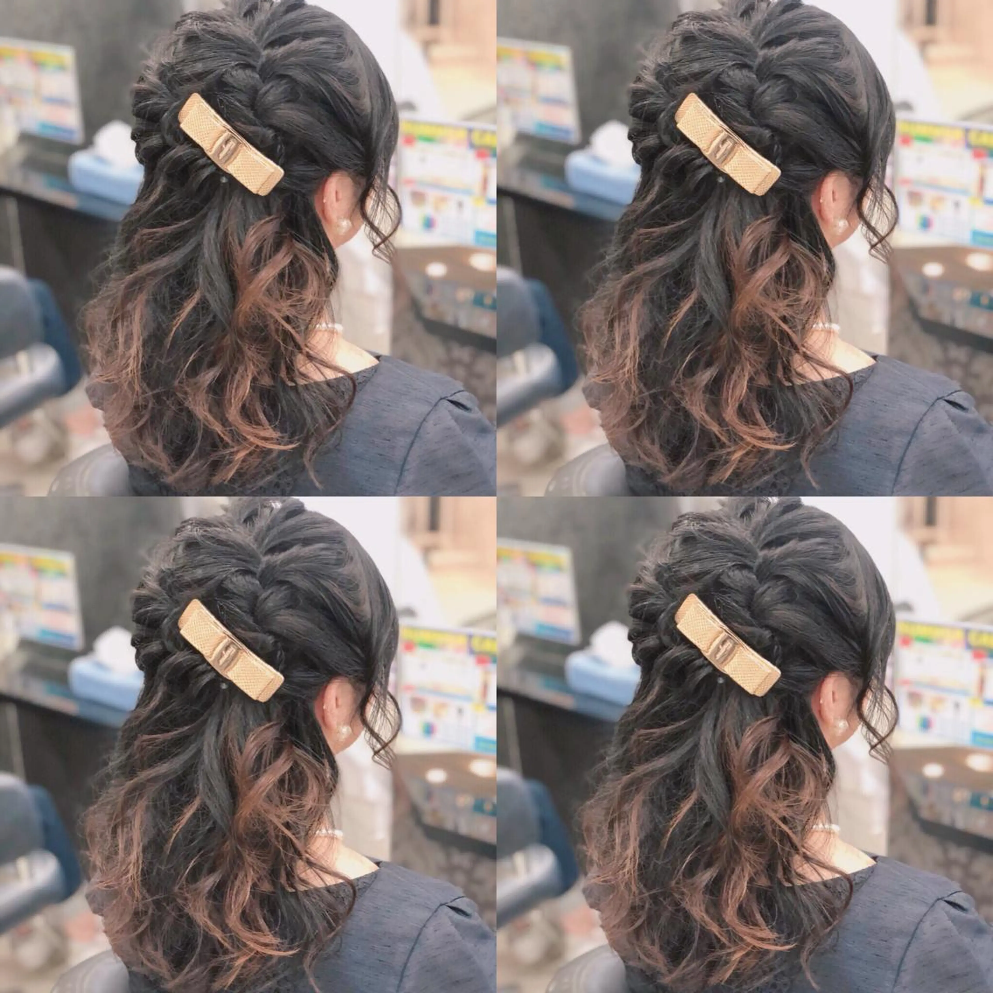 ミディアム ヘアアレンジ ハーフアップ ヘアセット 🌷MAYU 🌷のヘアスタイル