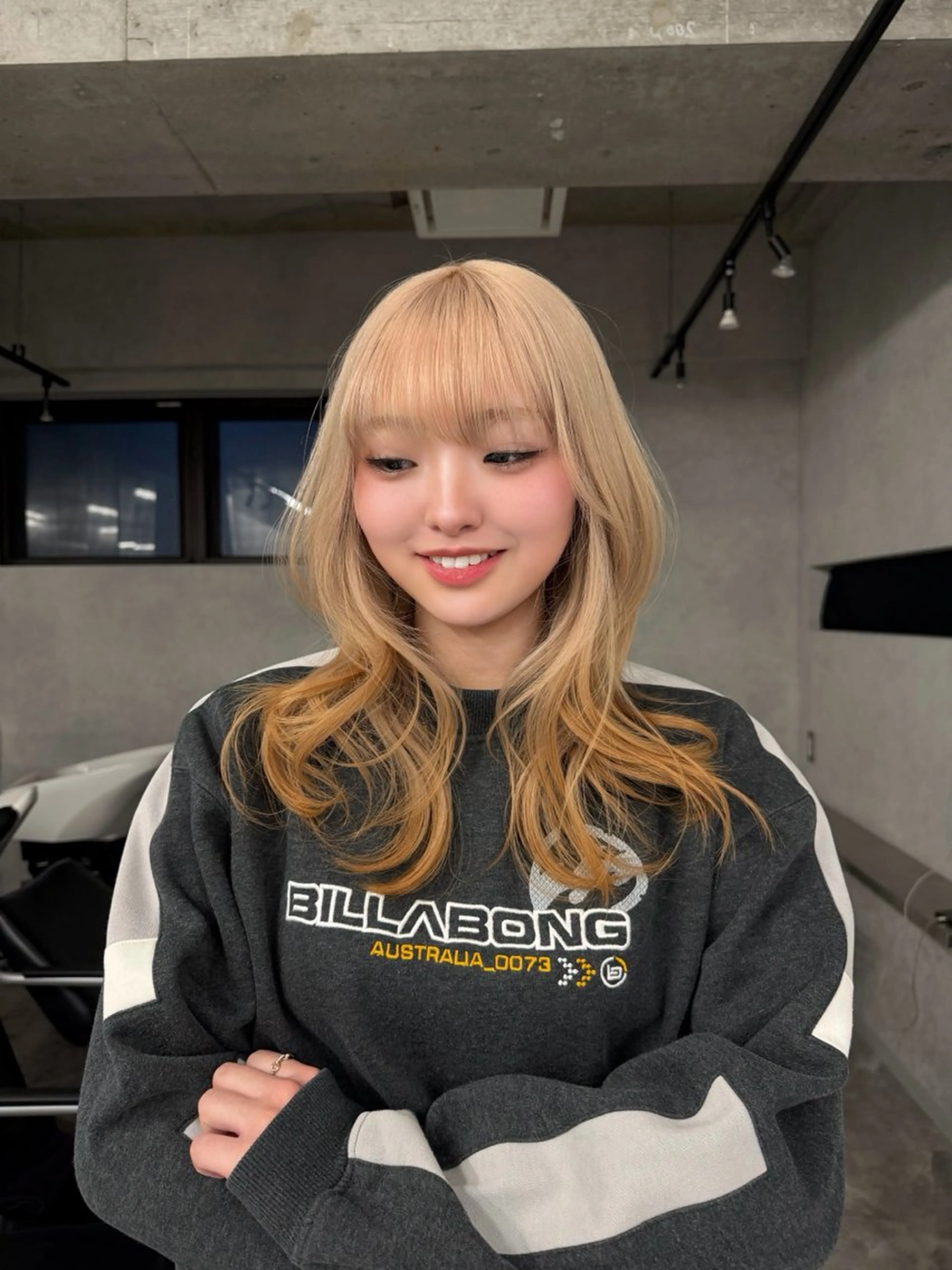 ロング ヘアセット ハイトーン/渋谷 韓国風/Narukaのヘアスタイル