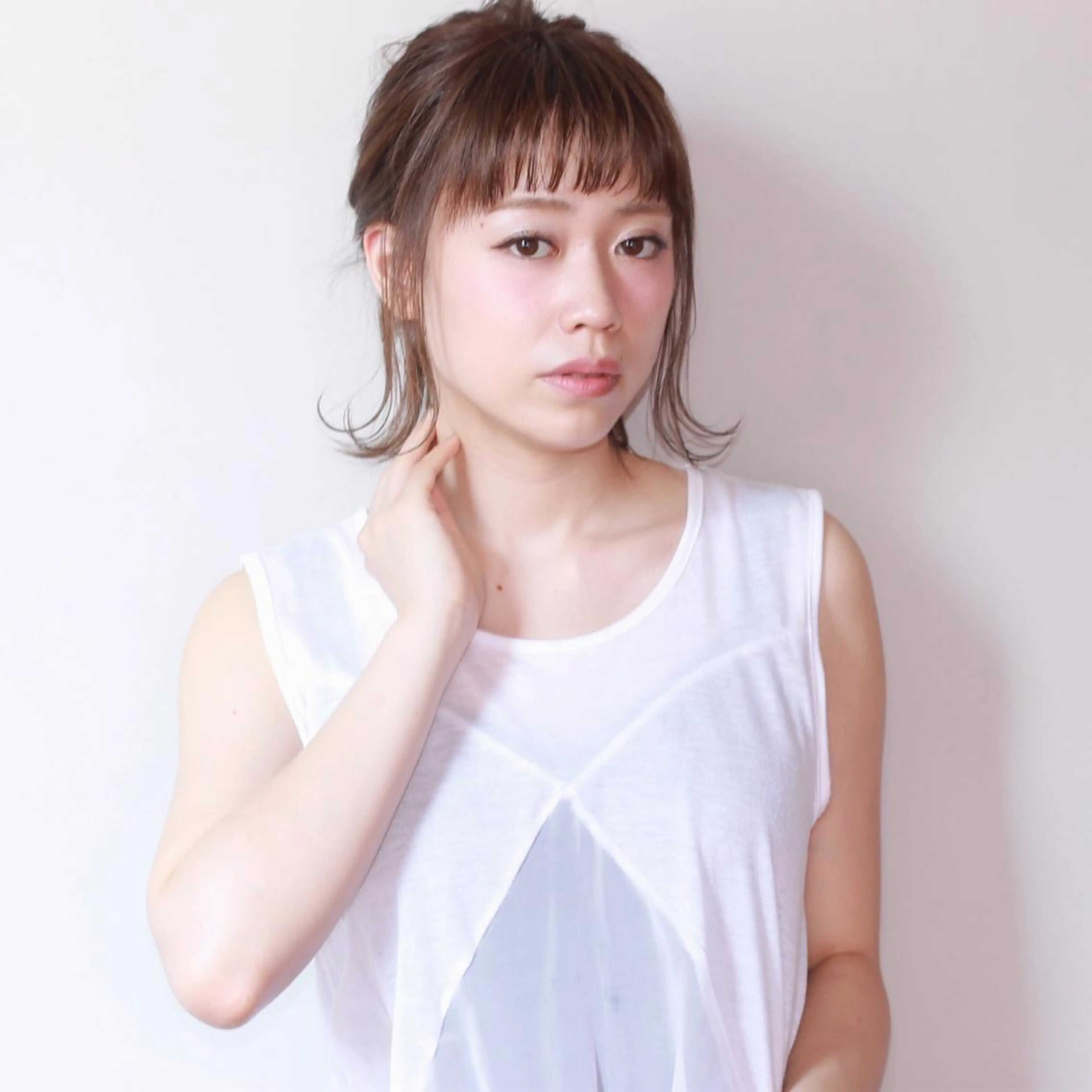 ショート ヘアアレンジ ボブ 薬院:今泉/上川美幸 ボブ/顔周りレイヤーのヘアスタイル