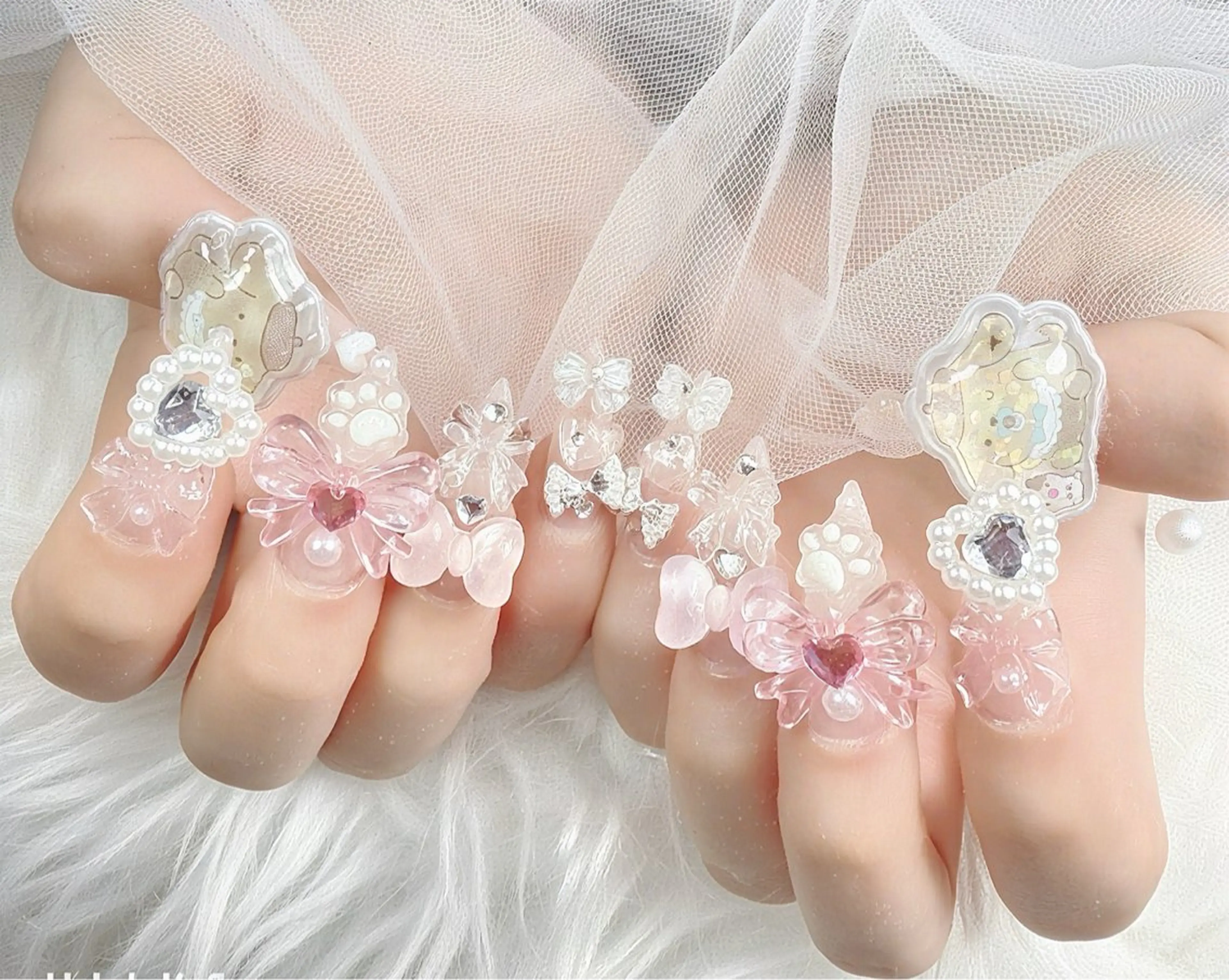 ネイル リボン ハンドネイル ハンドケア Gote Kawa nail salonのネイルデザイン