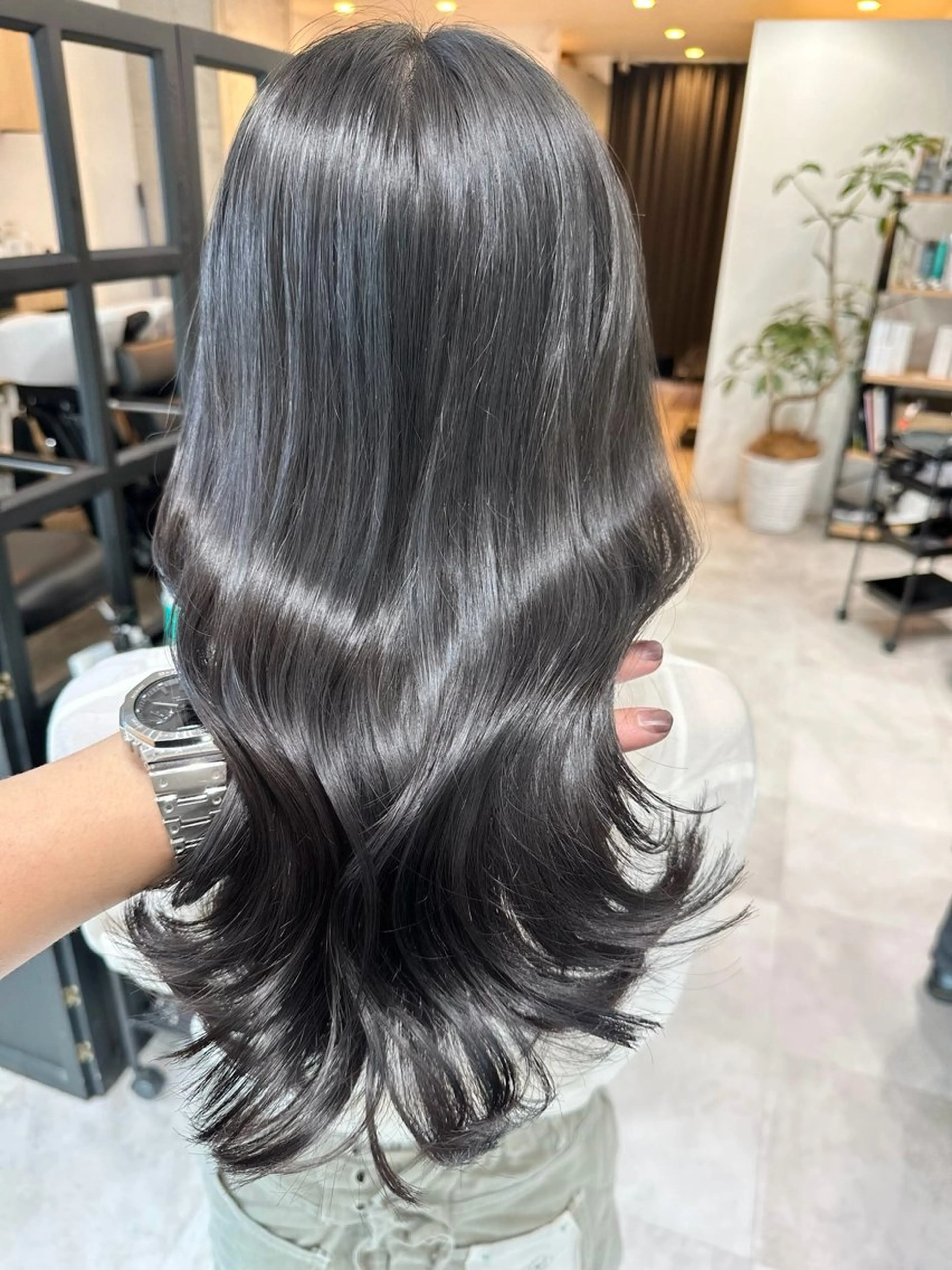 セミロング カット ヘアカラー トリートメント ✨透明感カラー/縮毛 恵比寿HAYATO✨のヘアスタイル