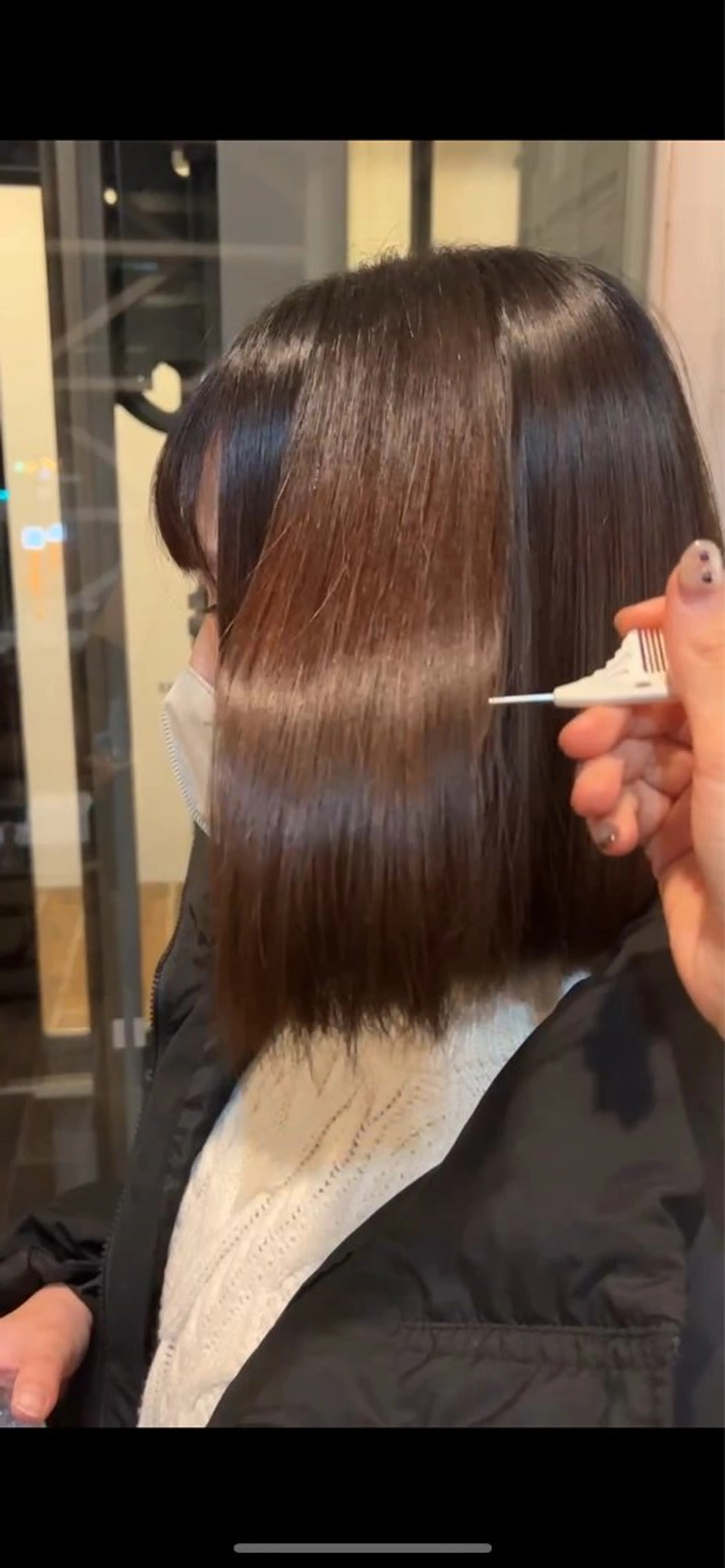 ミディアム パーマ 縮毛矯正 西 優衣奈のヘアスタイル