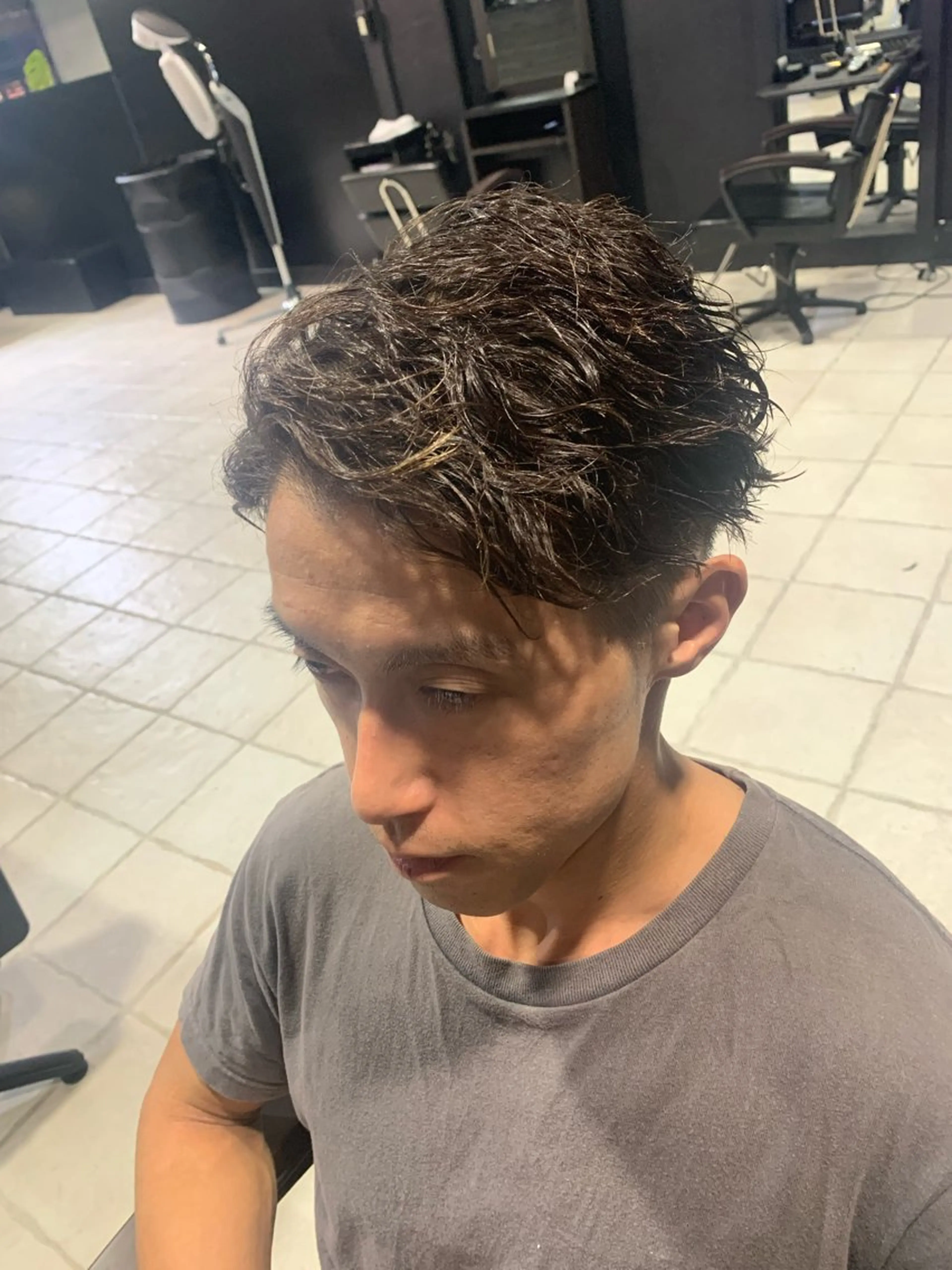 ショート メンズ メンズパーマ/難波/ 心斎橋　室園亮佑のヘアスタイル