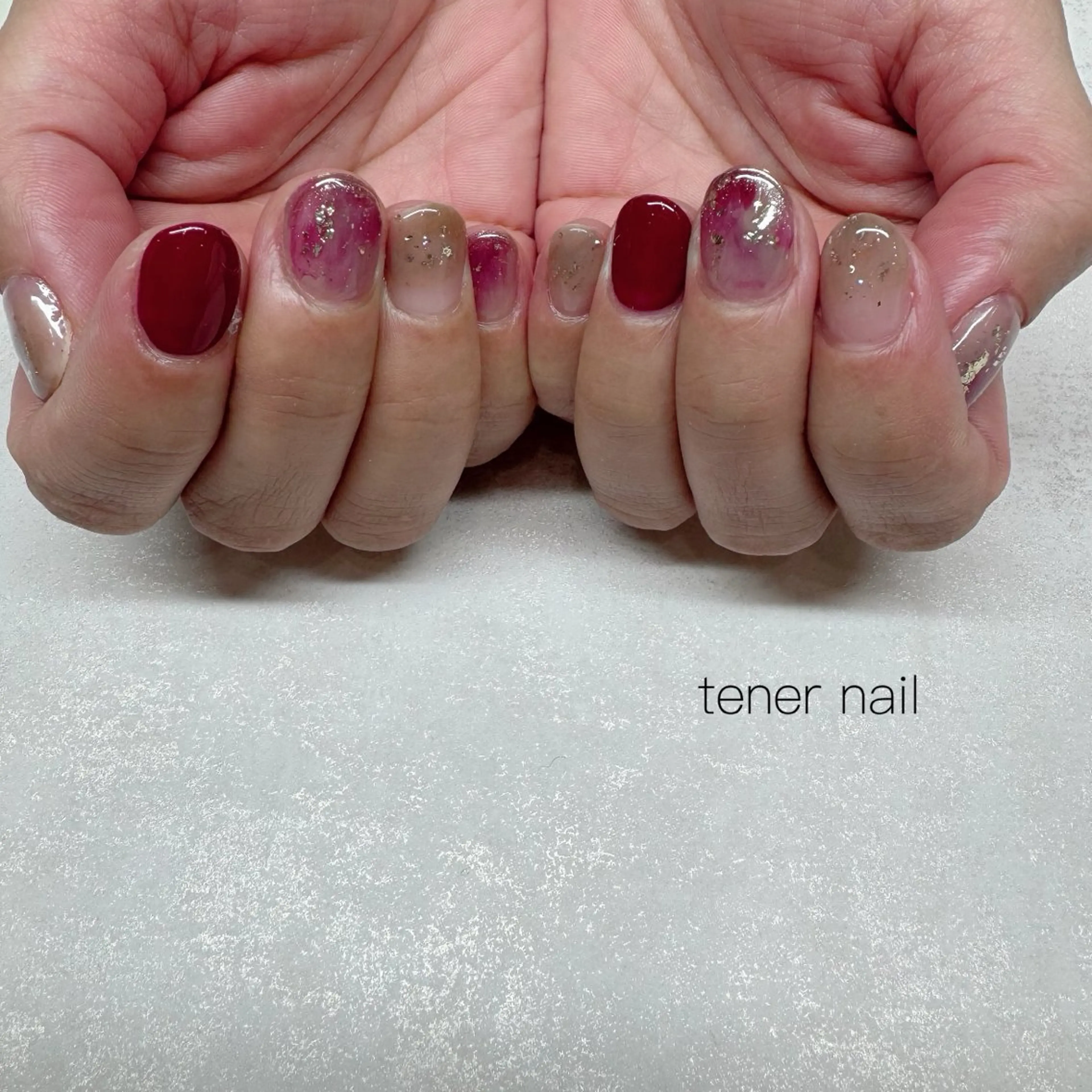 ネイル ボルドー ハンドネイル テネルネイル tener nailのネイルデザイン