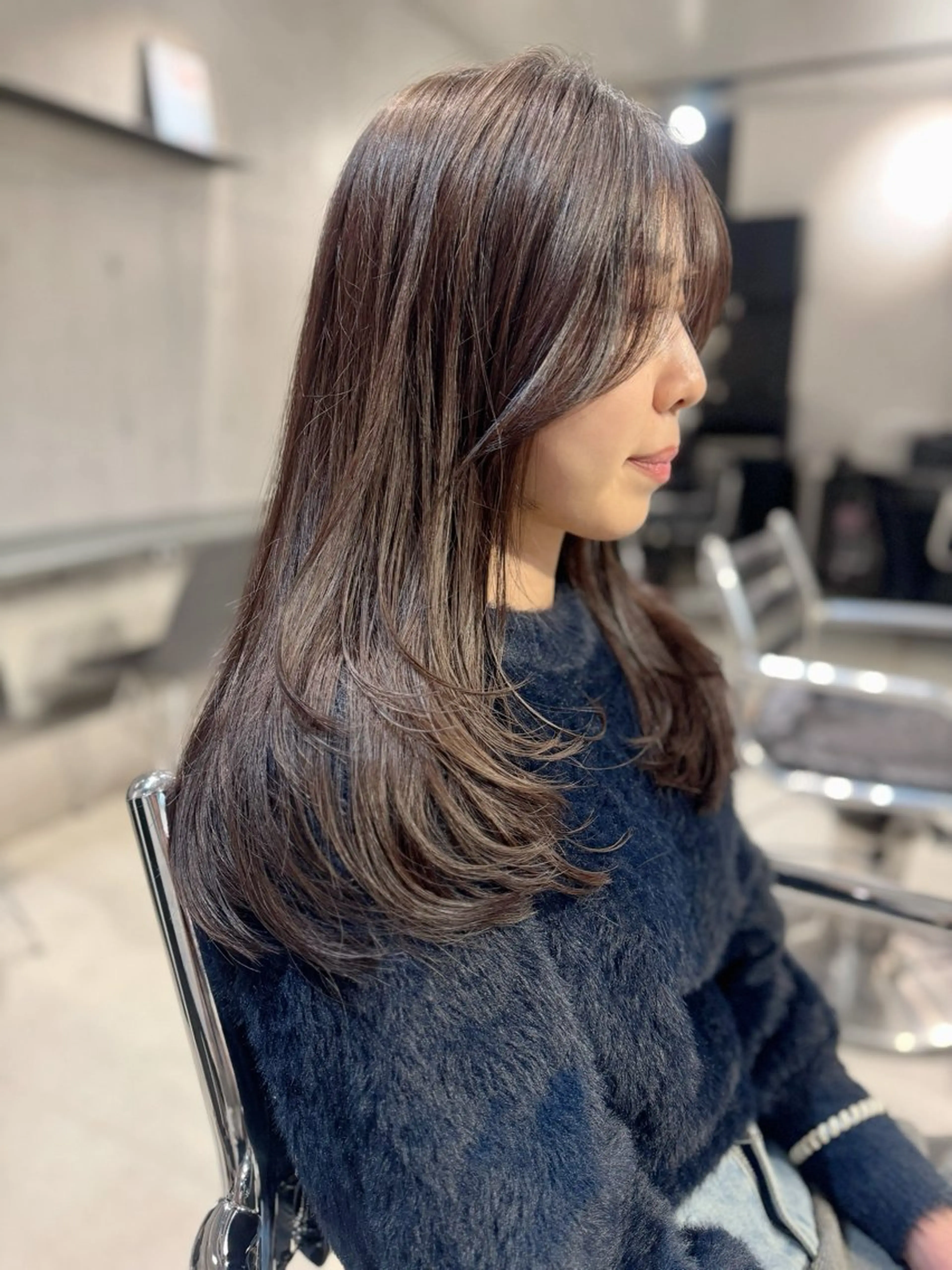 ロング カラー パーマ ヘアアレンジ 透明感/オリーブ/ グレージュ/YUKAのヘアスタイル