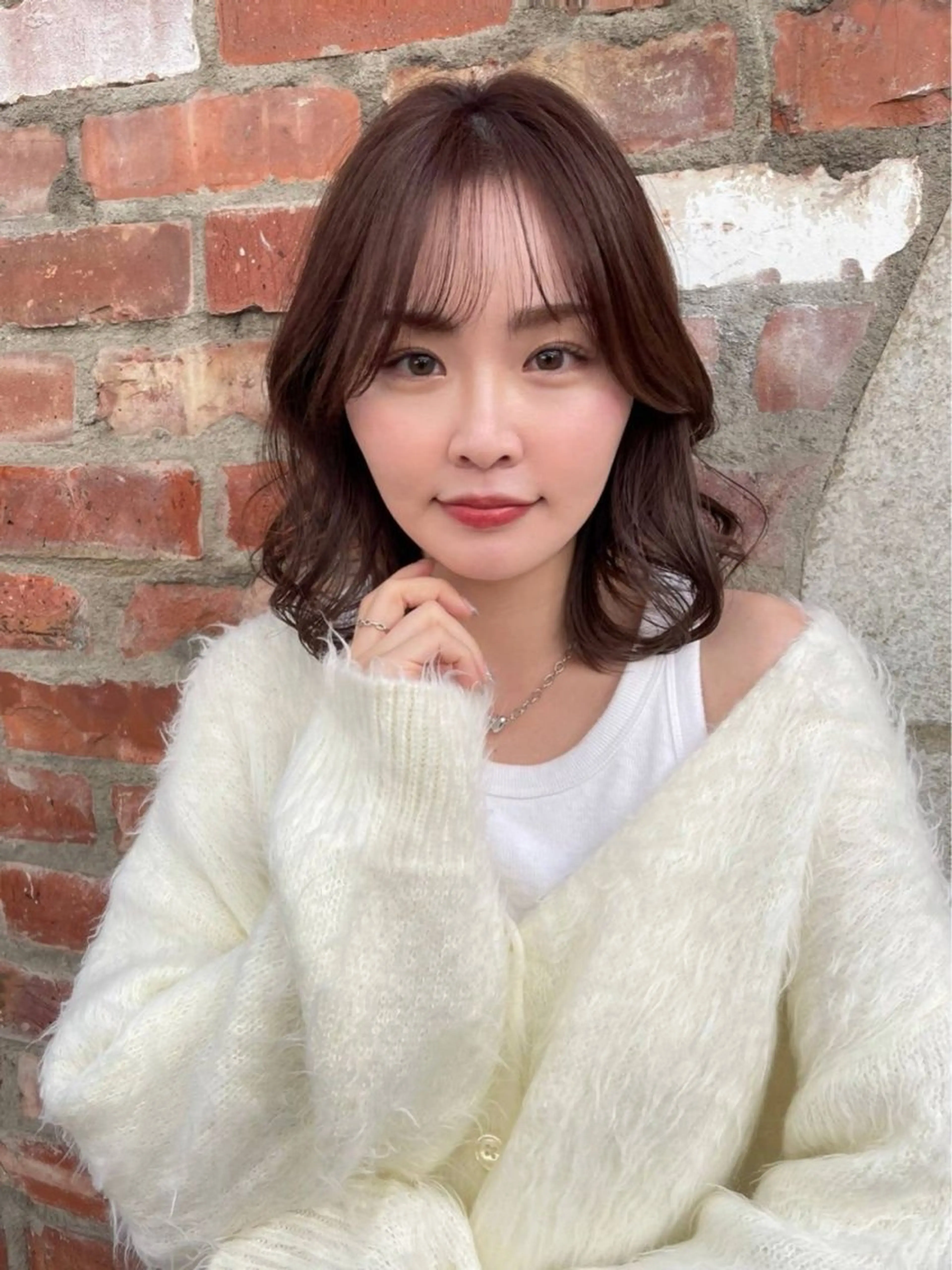 ミディアム カラー くびれヘア 韓国風ヘア ショート/脱白髪染め ☆宇﨑悠実のヘアスタイル