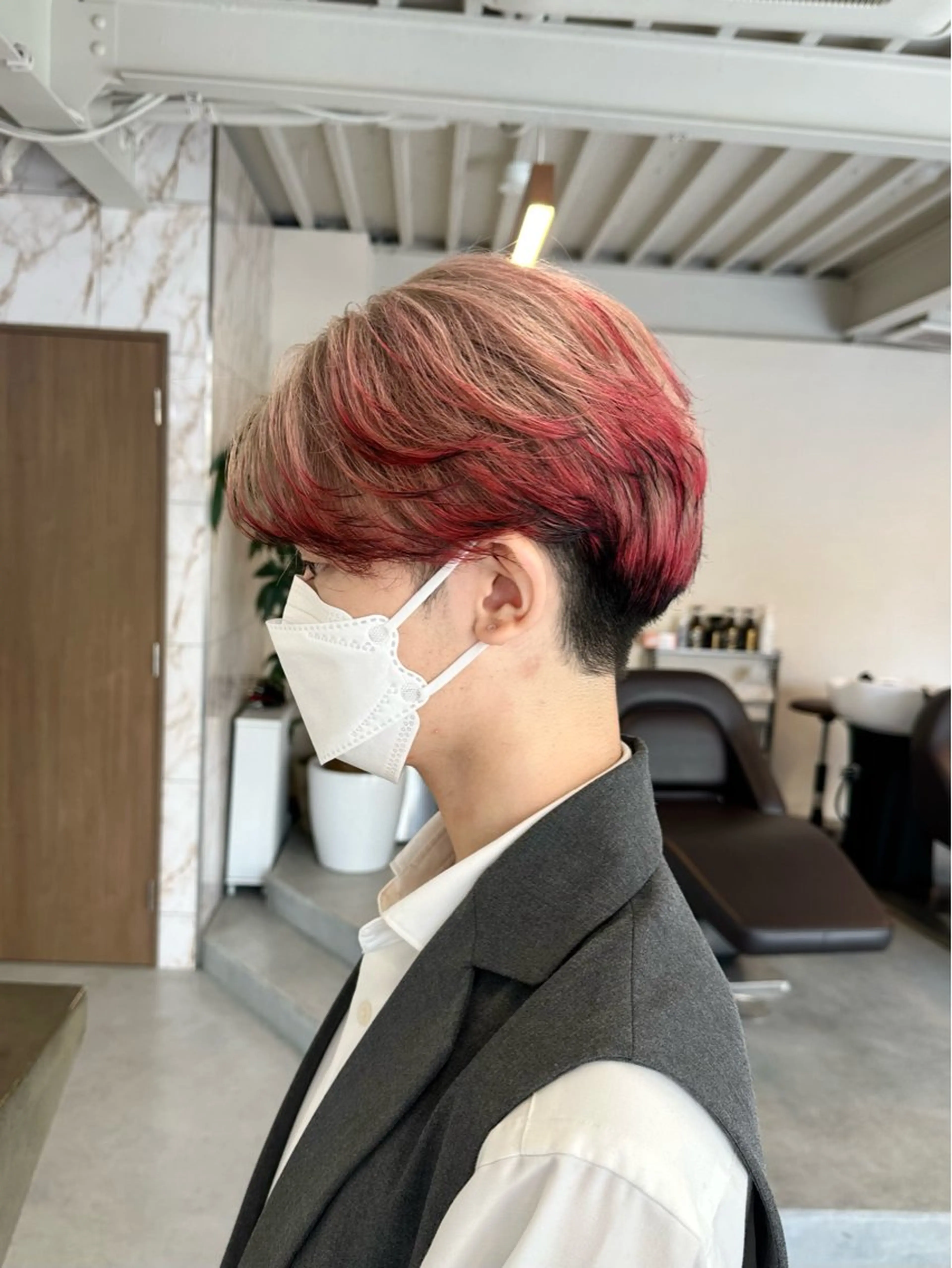 ショート カラー メンズ ハイトーン×似合わせ 🌱中川慎之介のヘアスタイル