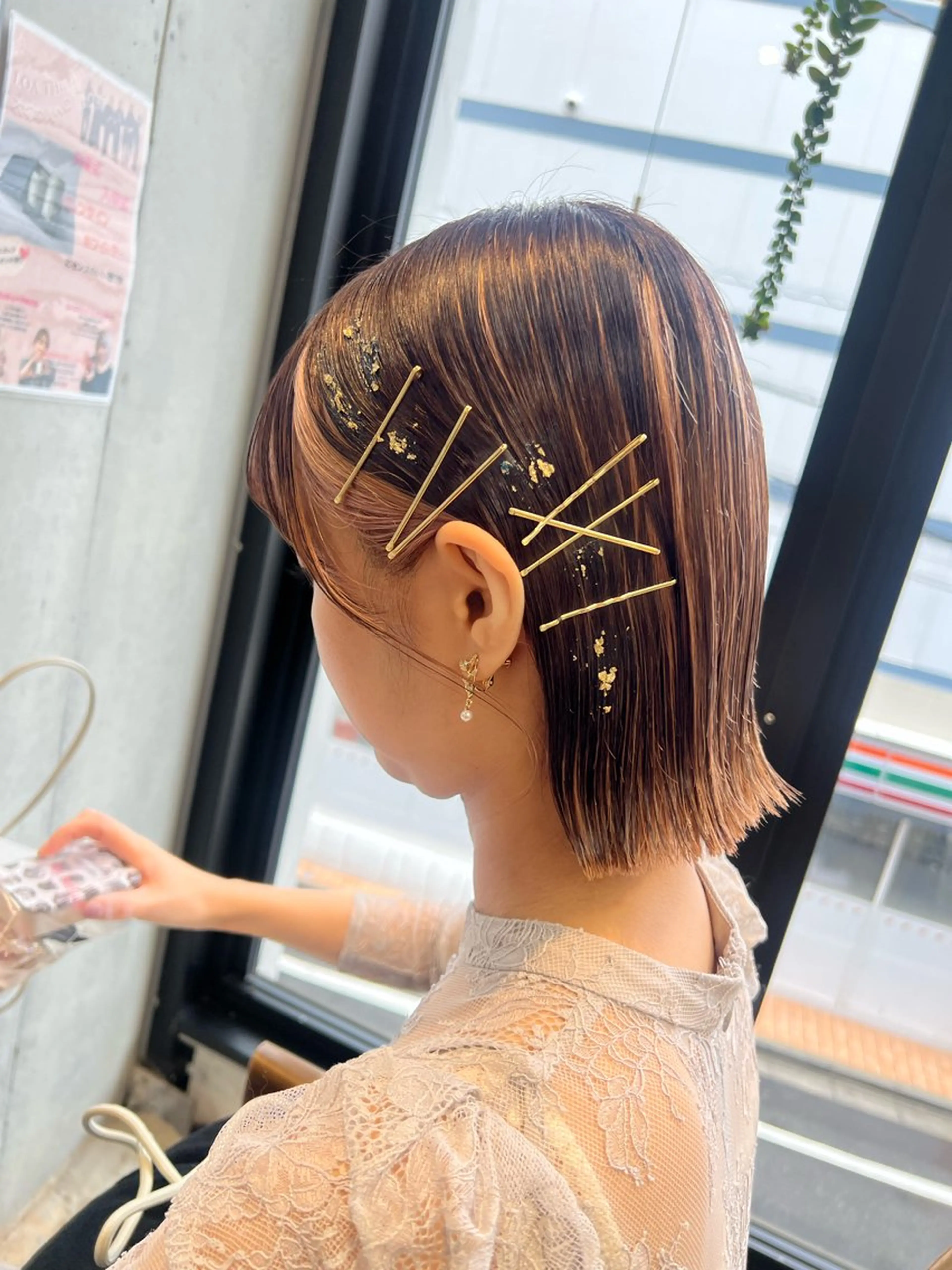 ミディアム ボブ ヘアセット カコ/レイヤーカット ヘアアレンジのヘアスタイル