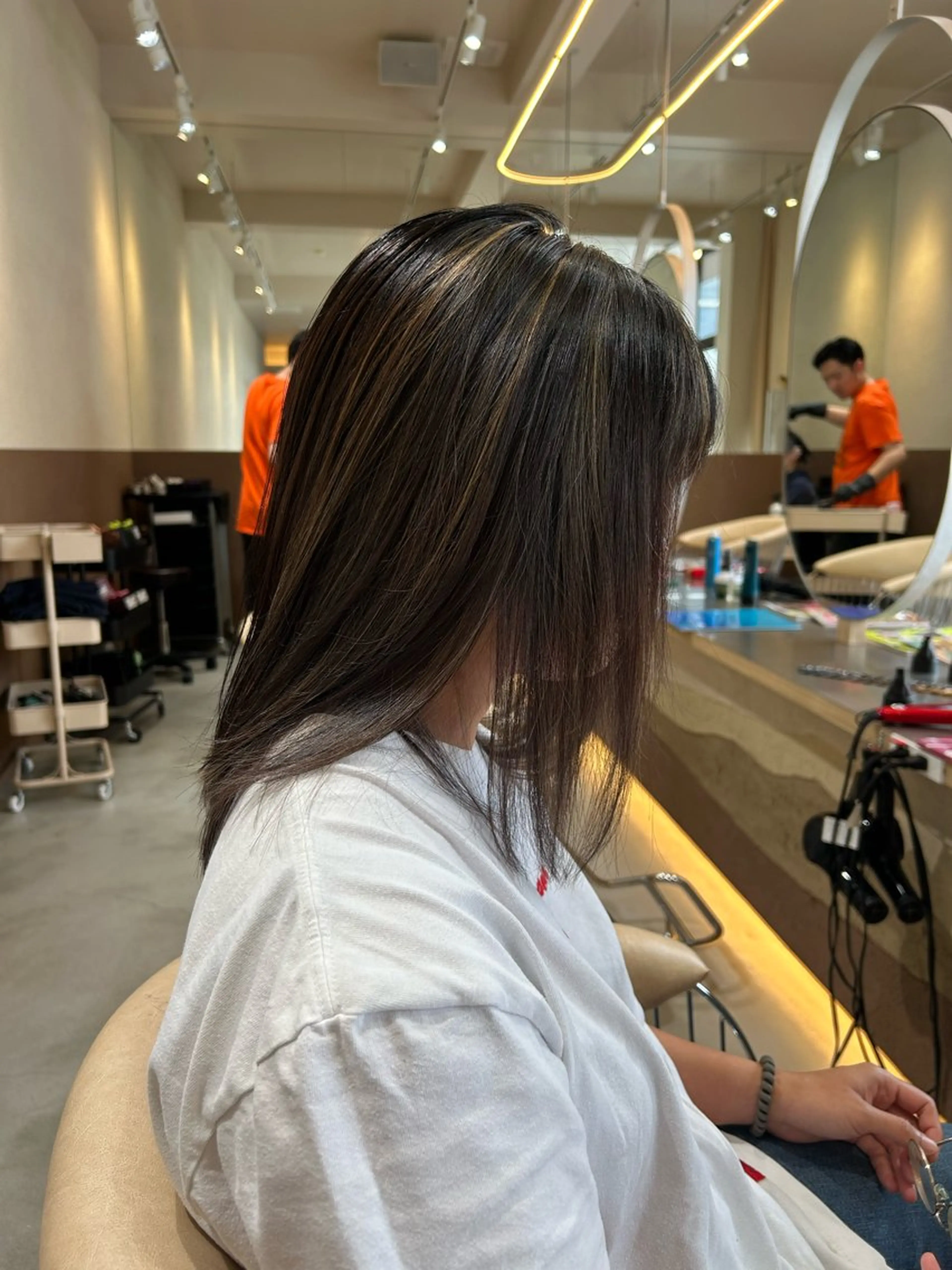 ミディアム ハイライト 平田 悠馬のヘアスタイル