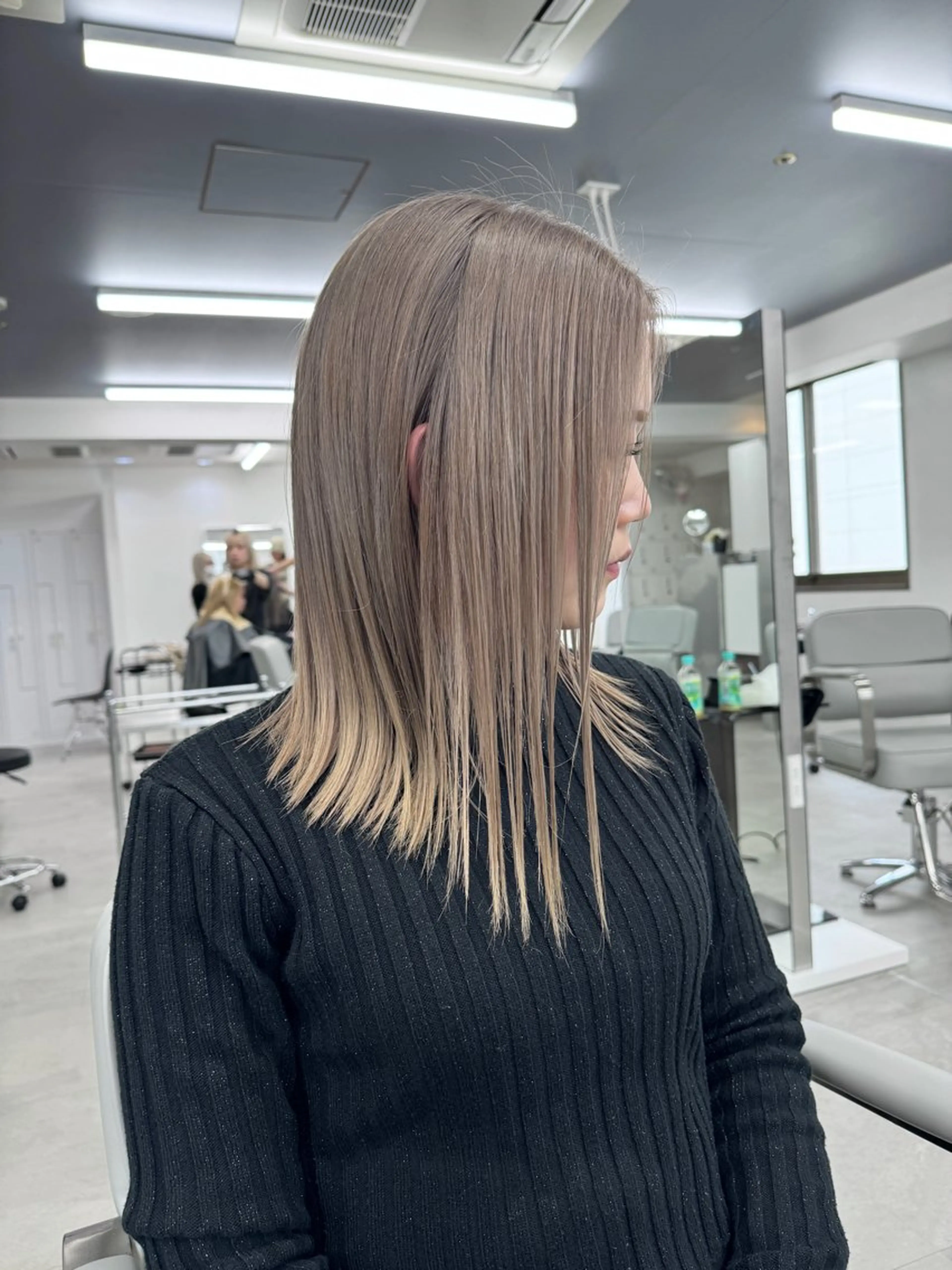 ミディアム カラー ヘアカラー ミルクティー/ ブリーチ/KAITOのヘアスタイル