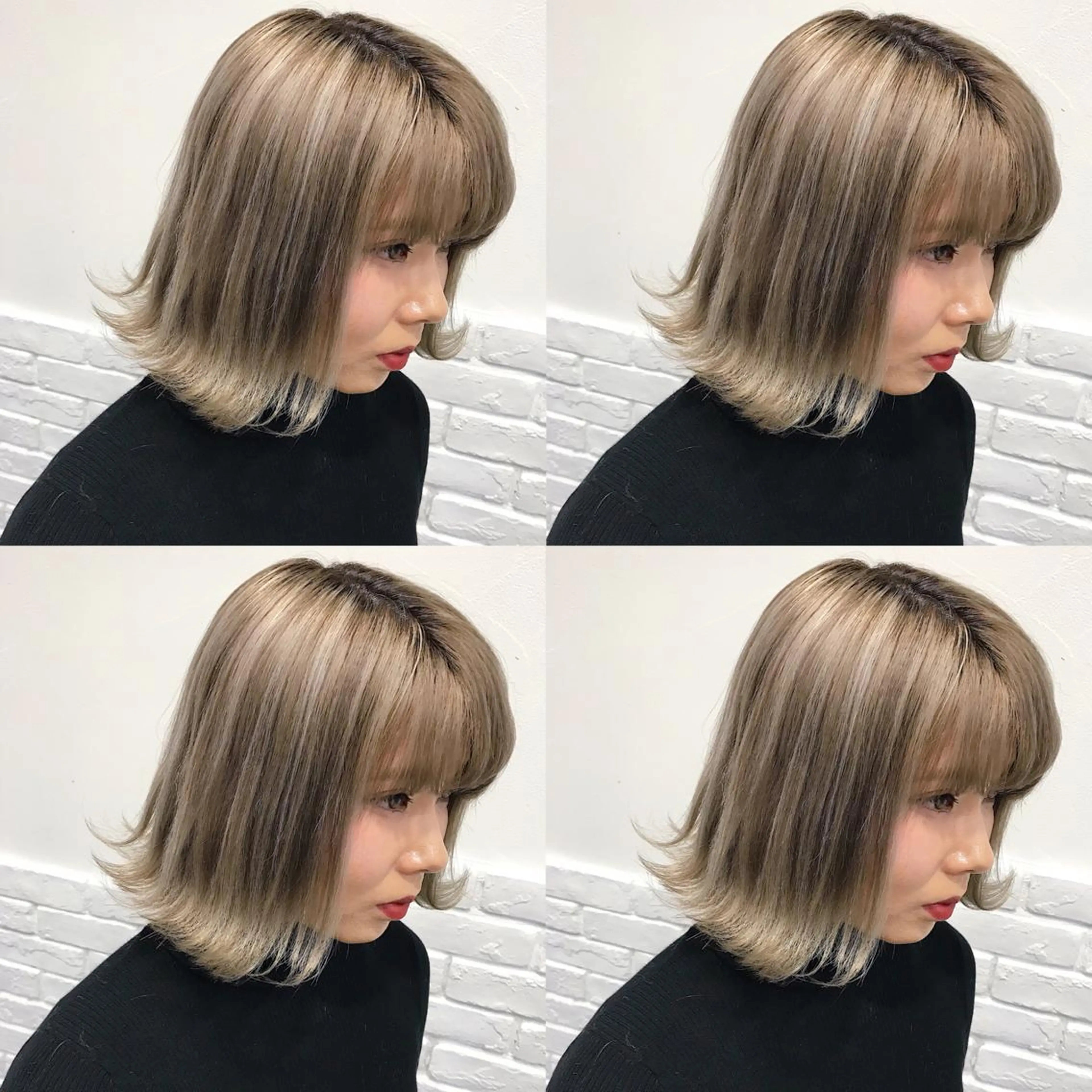 ミディアム カラー ヘアアレンジ TAKUMAブリーチ /切りっぱなし🪽のヘアスタイル