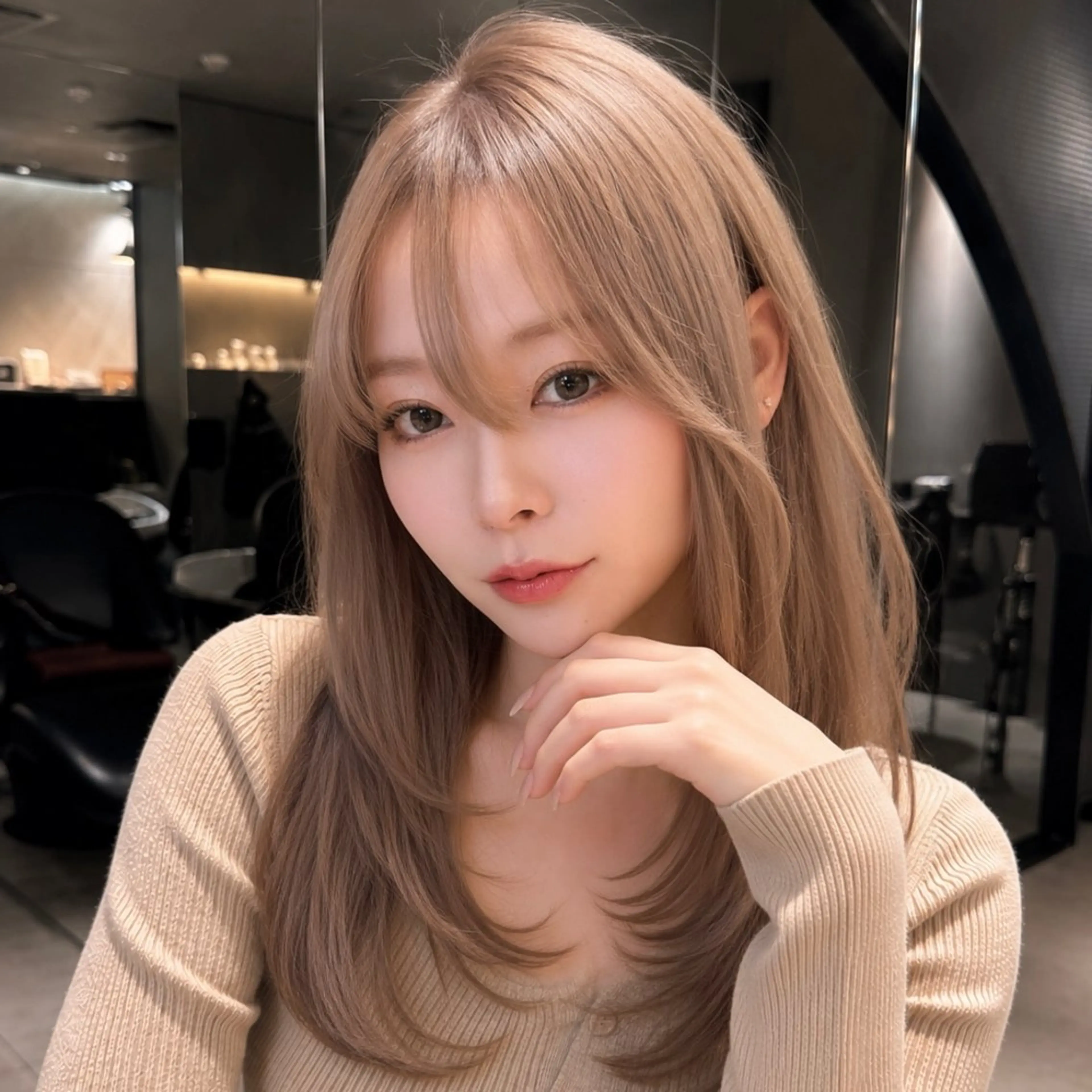 セミロング カラー カット ヘアカラー トリートメント ❣️韓国/レイヤー/ 透明感カラー/まさのヘアスタイル