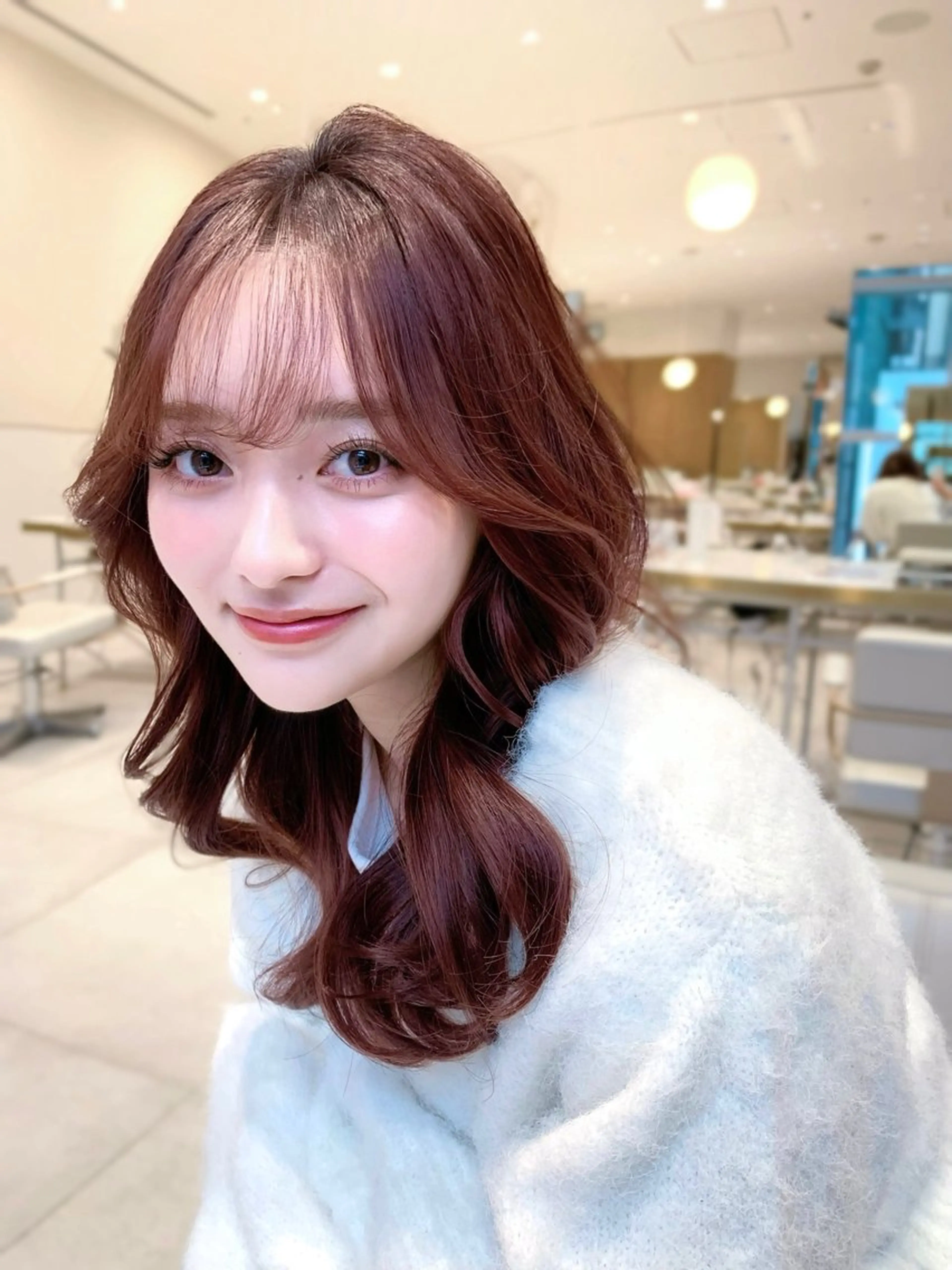 ミディアム カラー カット ヘアカラー トリートメント ヘッドスパ ヘアセット 韓国ヘア/レイヤー/ 顔まわり/りょーとのヘアスタイル