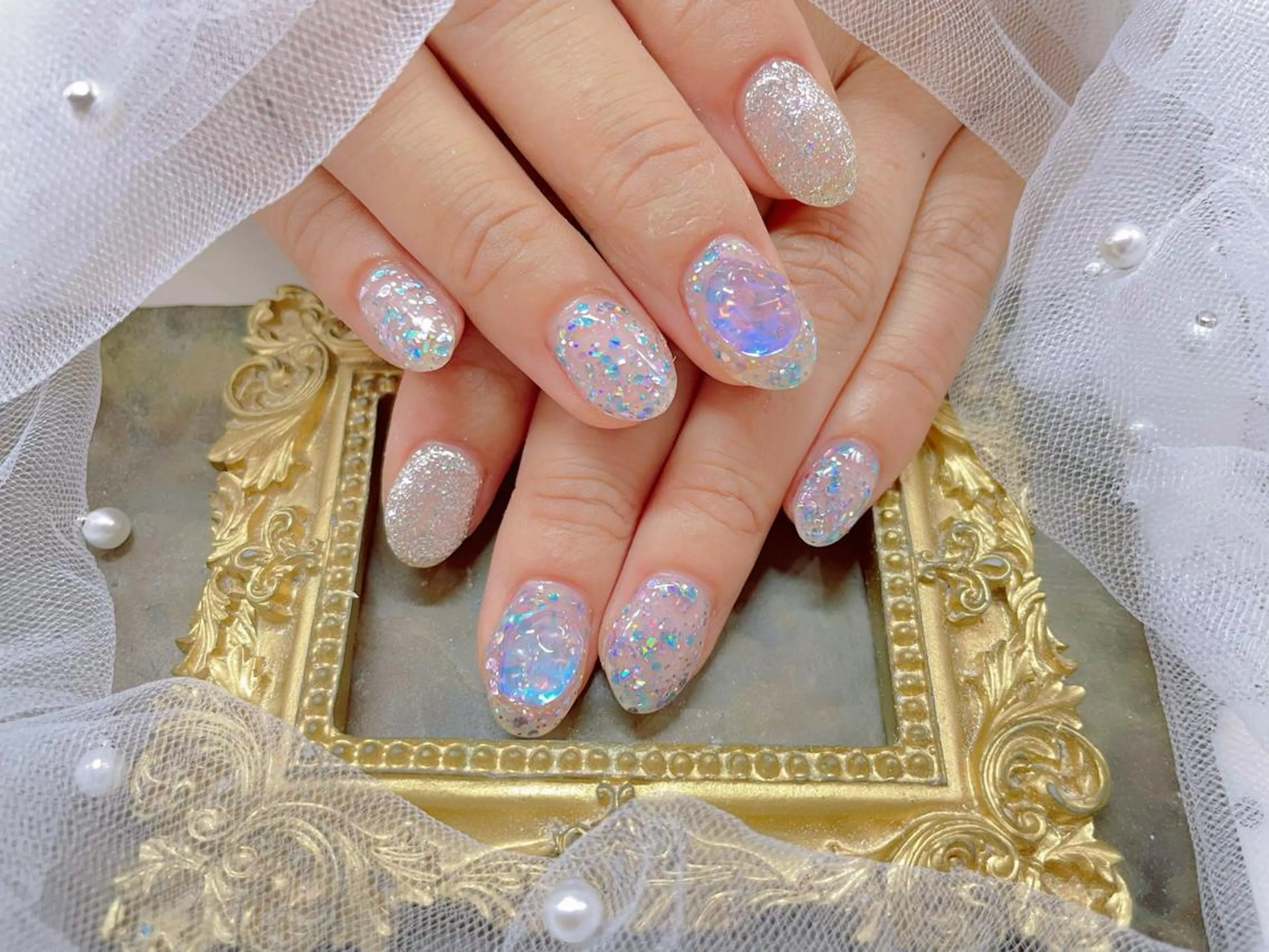 ネイル ハンドネイル マジック ミラーのネイルデザイン