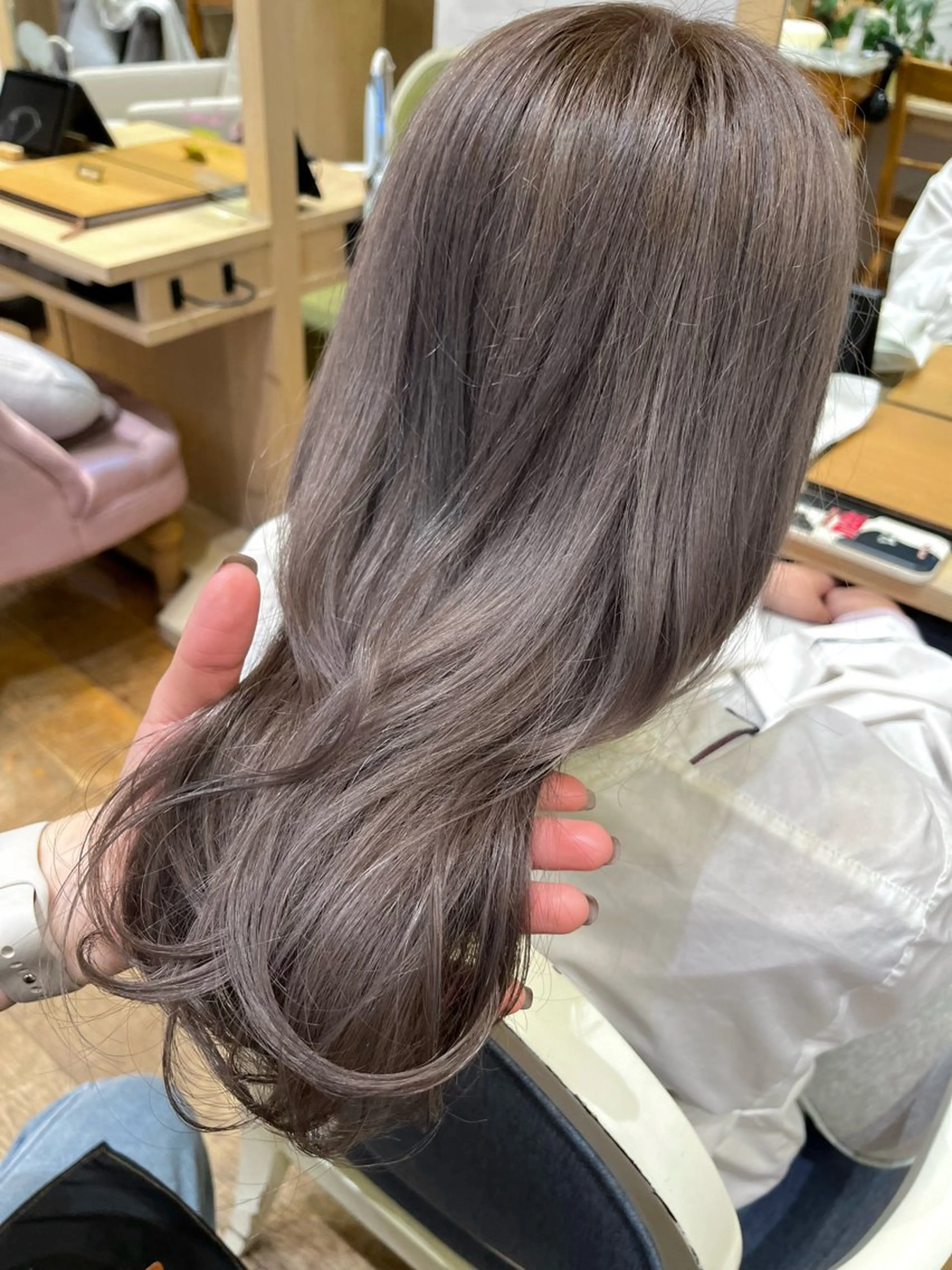 セミロング カラー アッシュ ベージュカラー ヘアカラー 暖色カラー/ダブル カラー/名古屋/辻のヘアスタイル